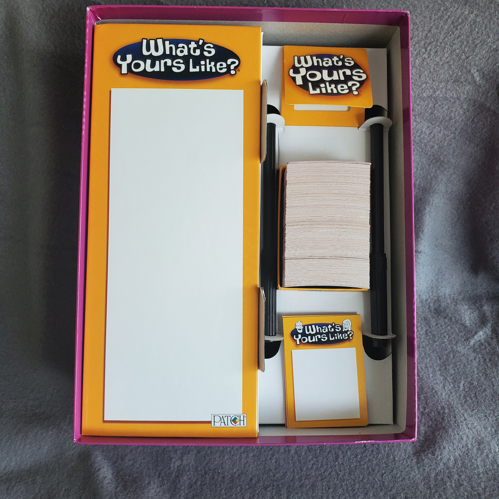 WHAT’S YOURS LIKE? Patch Family & Party Board Card Guessing Game – Complete
