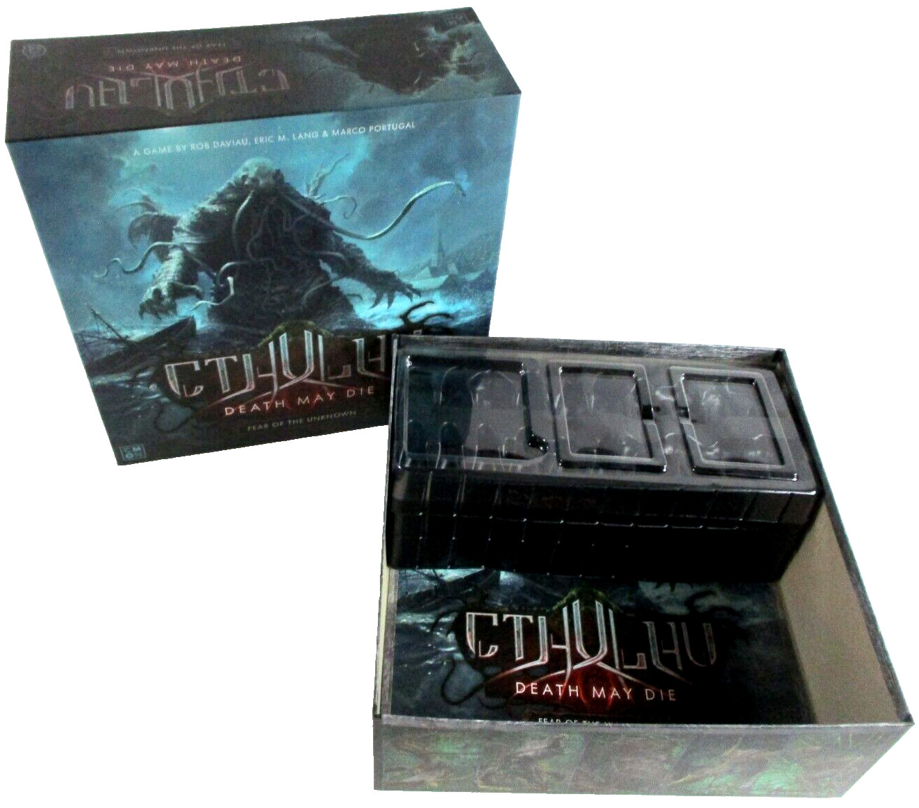 CTHULHU DEATH MAY DIE: Fear Of The Unknown REPLACEMENT BOX & TRAYS C-Mon NEW!!