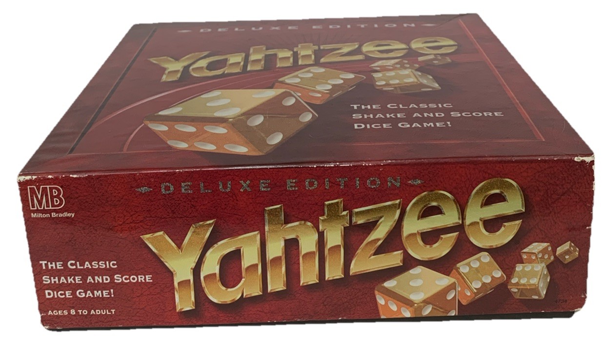 Yahtzee Deluxe Edition Board Game Golden Flecked Dice 1997 Complete W/O Pencils