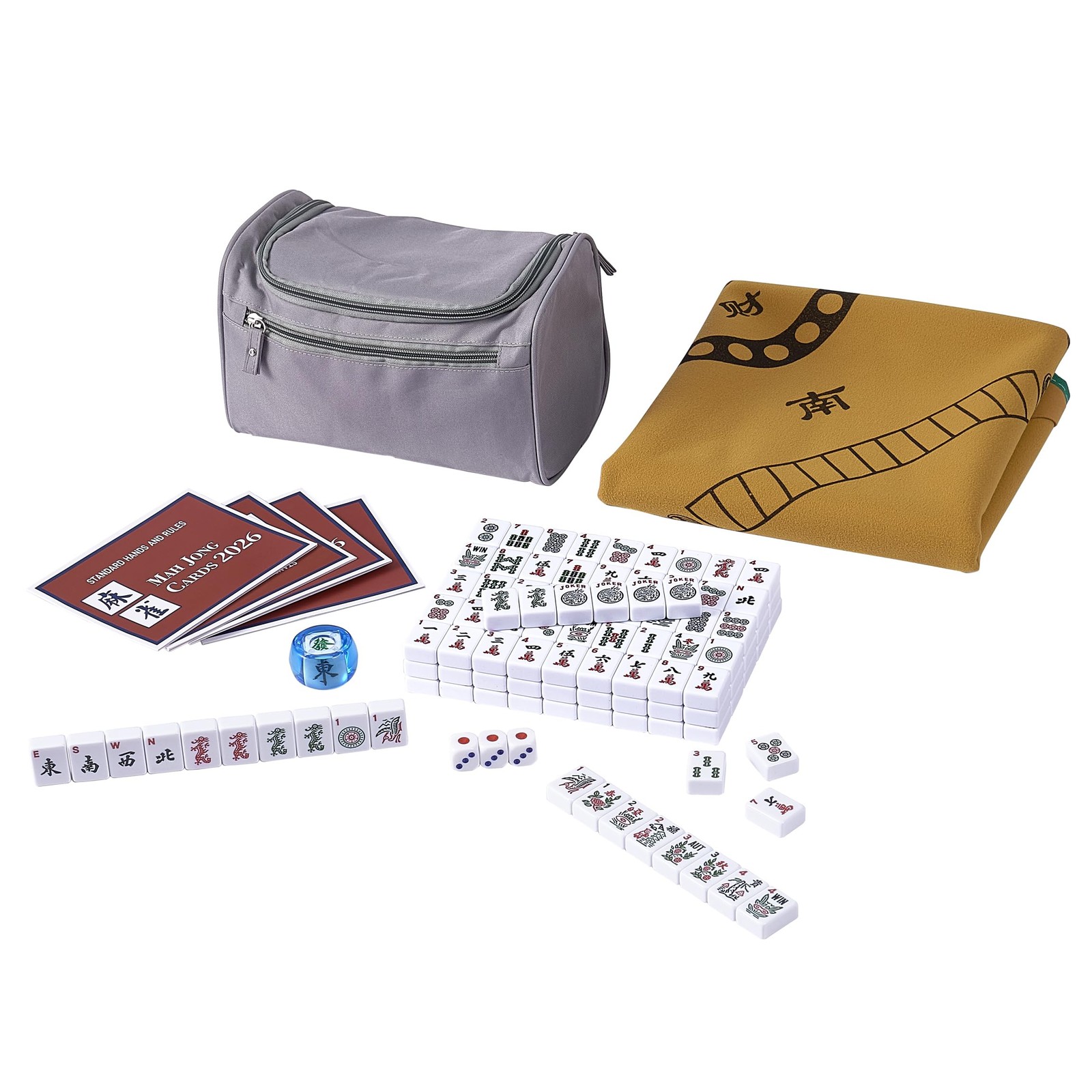 American Mahjong Game Set 166 White Engraved Tiles ，1.2 Inches ,Ma jongg Play…