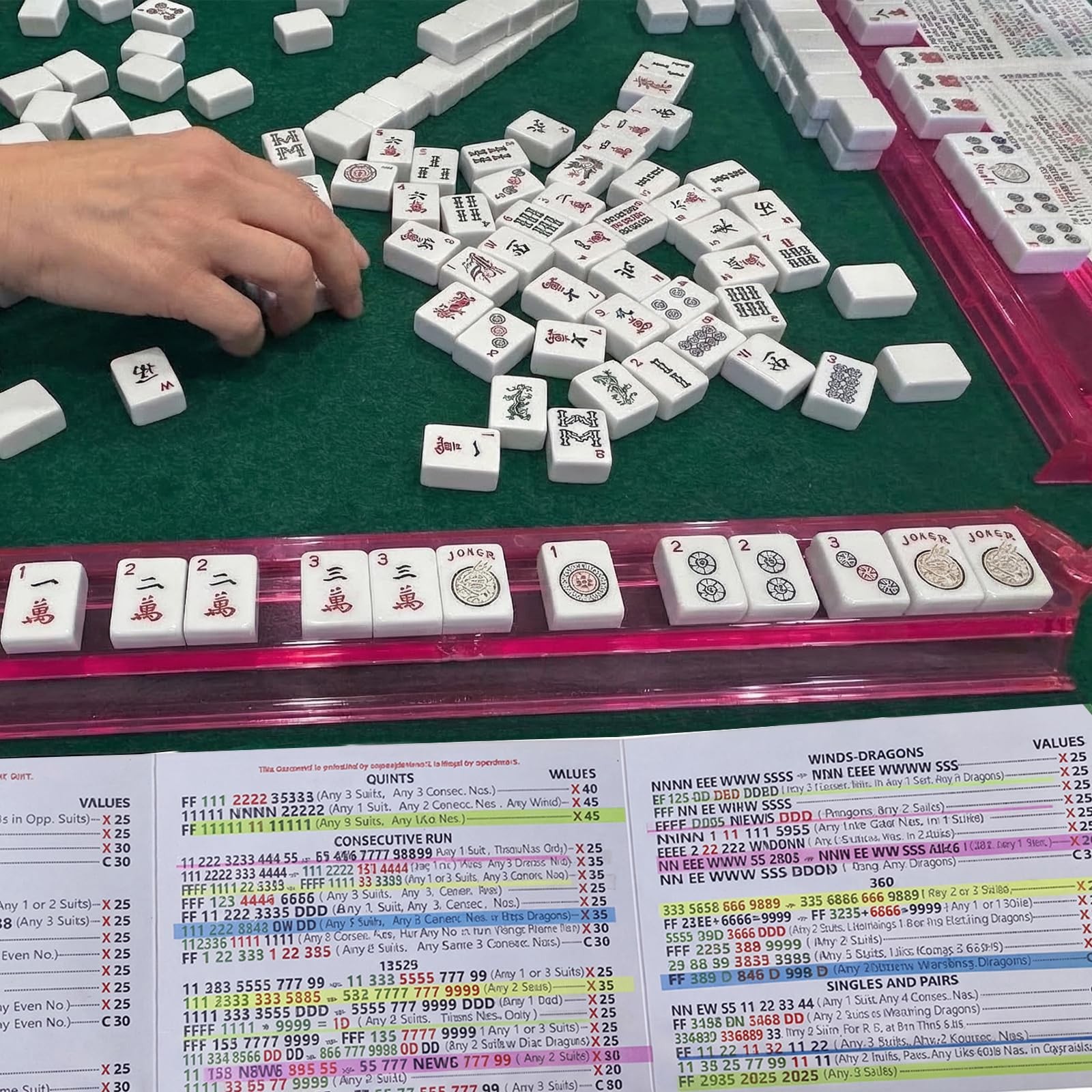 320 PCS Mahjong Card Highlighter Tape, American Mahjong Cards Rule Helper Lin…