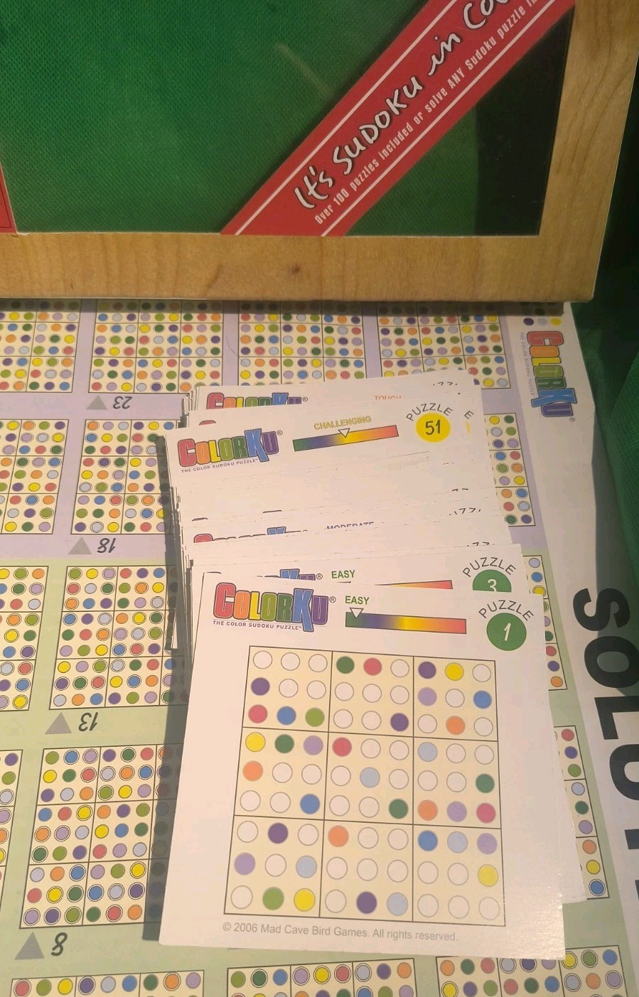 ColorKu Game The Color Sudoku Puzzle COMPLETE Solid Wood w/ Pieces SHIPS FREE