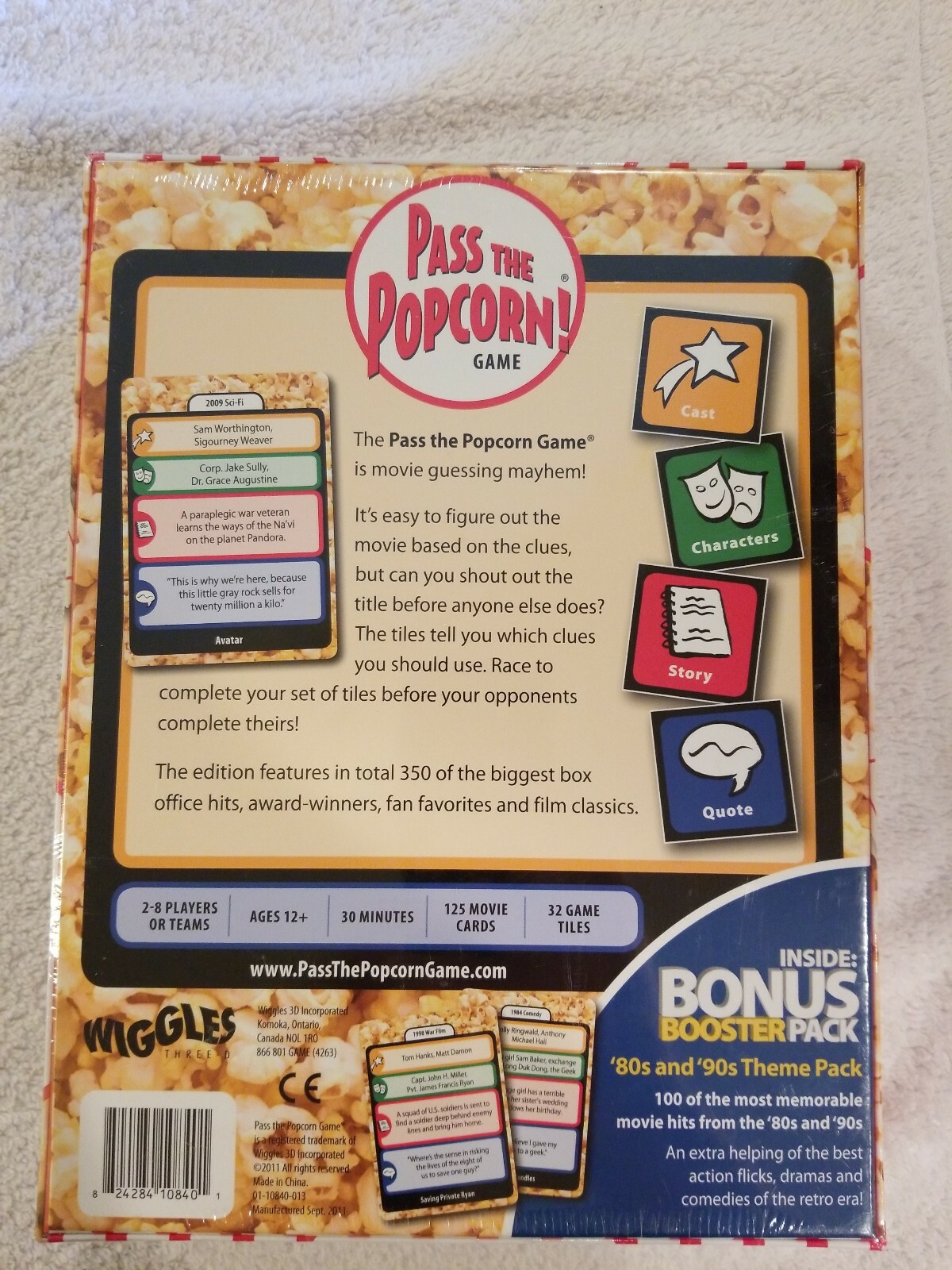 PASS THE POPCORN MOVIE GUESSING GAME BRAND NEW SEALED WIGGLES 3D INCORPORATED
