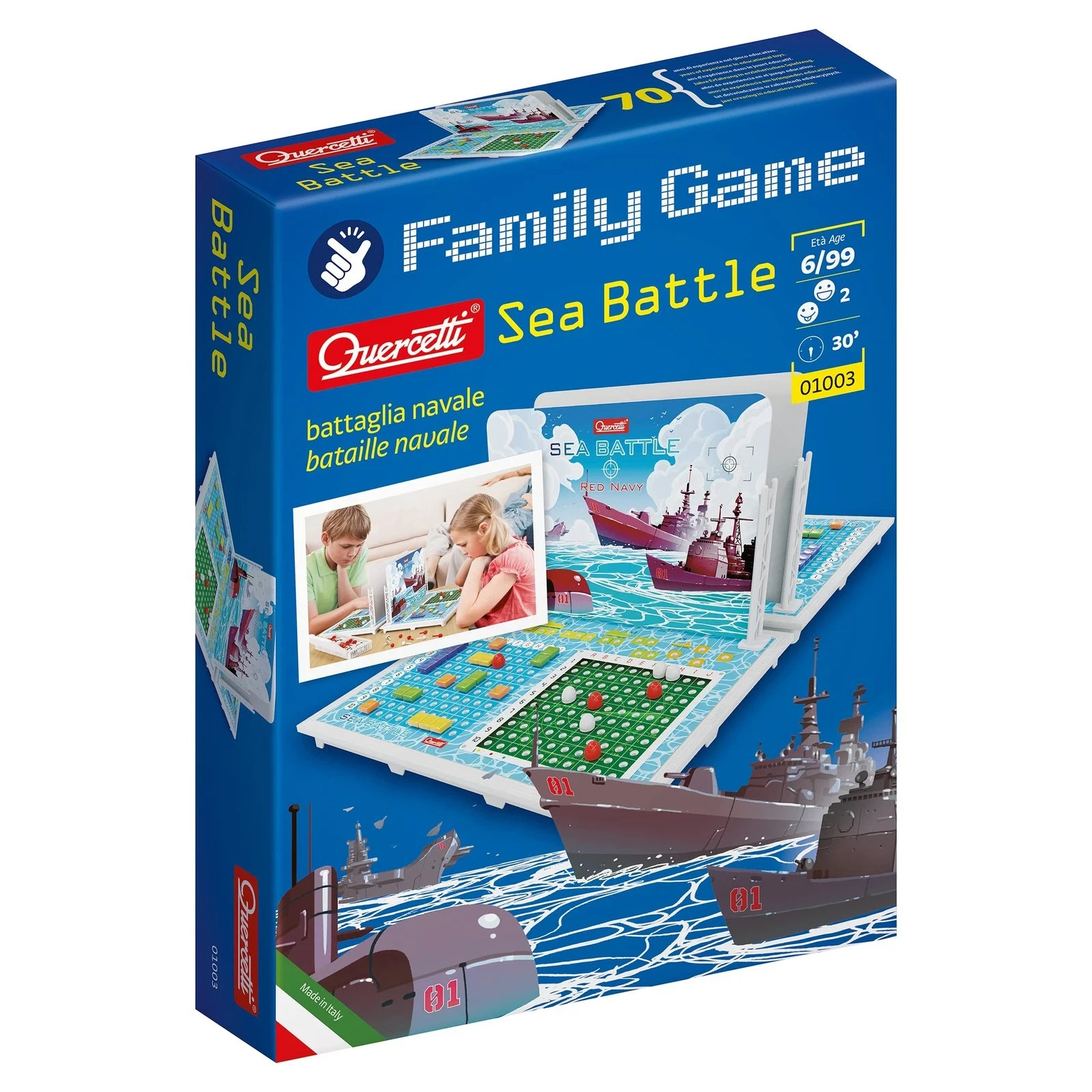 Quercetti Sea Battle Strategy Game Two-Players ship Battle open box sealed insid