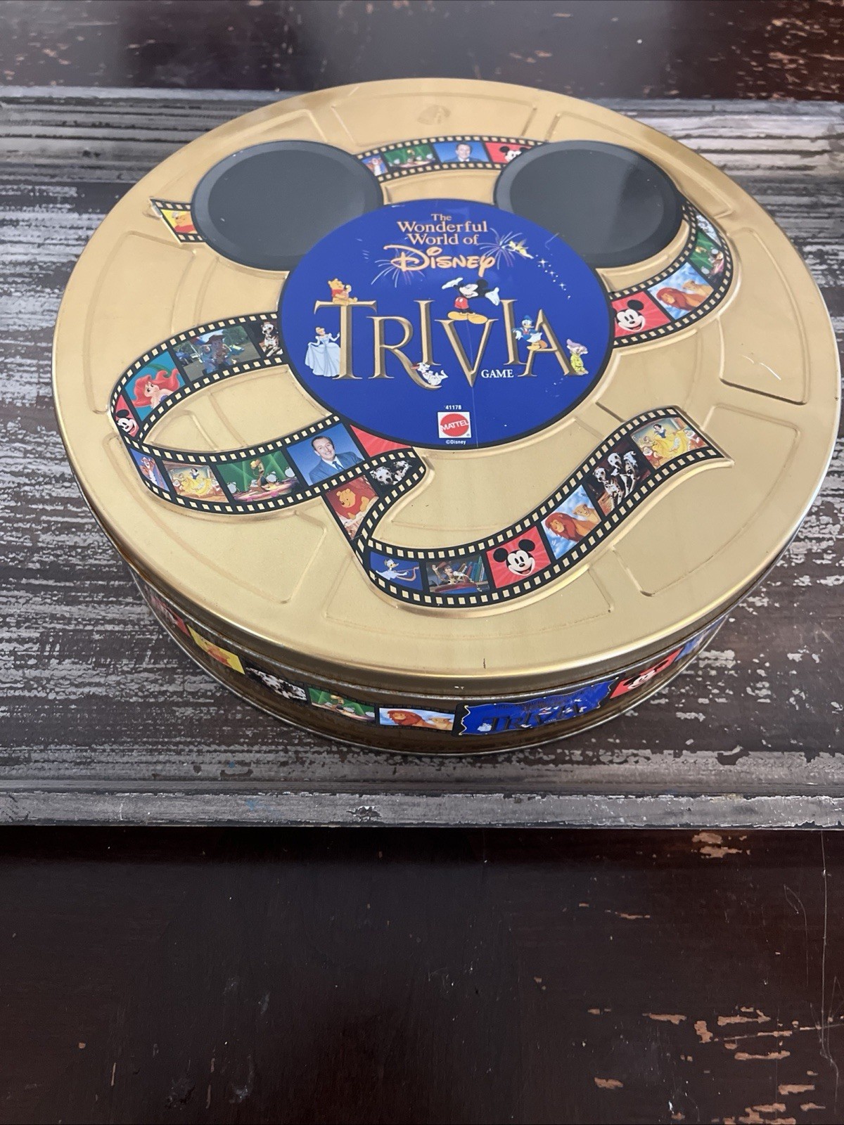 The Wonderful World of Disney Trivia Board Game Complete 1997 Metal Tin Case VTG