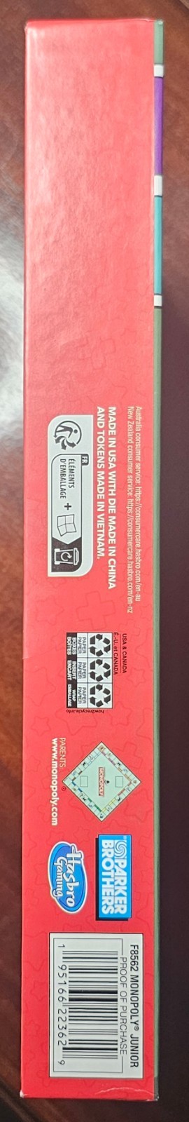 Monopoly, Junior NEW! Age 4 up 2 Games in 1 little kids to Adult, Hasbro Games