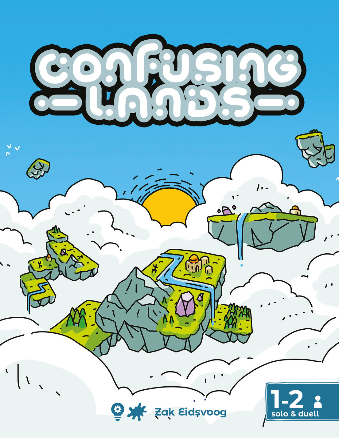 Confusing Lands & 6 Cards Board Game Circus Family Game Tile Game Solo Game
