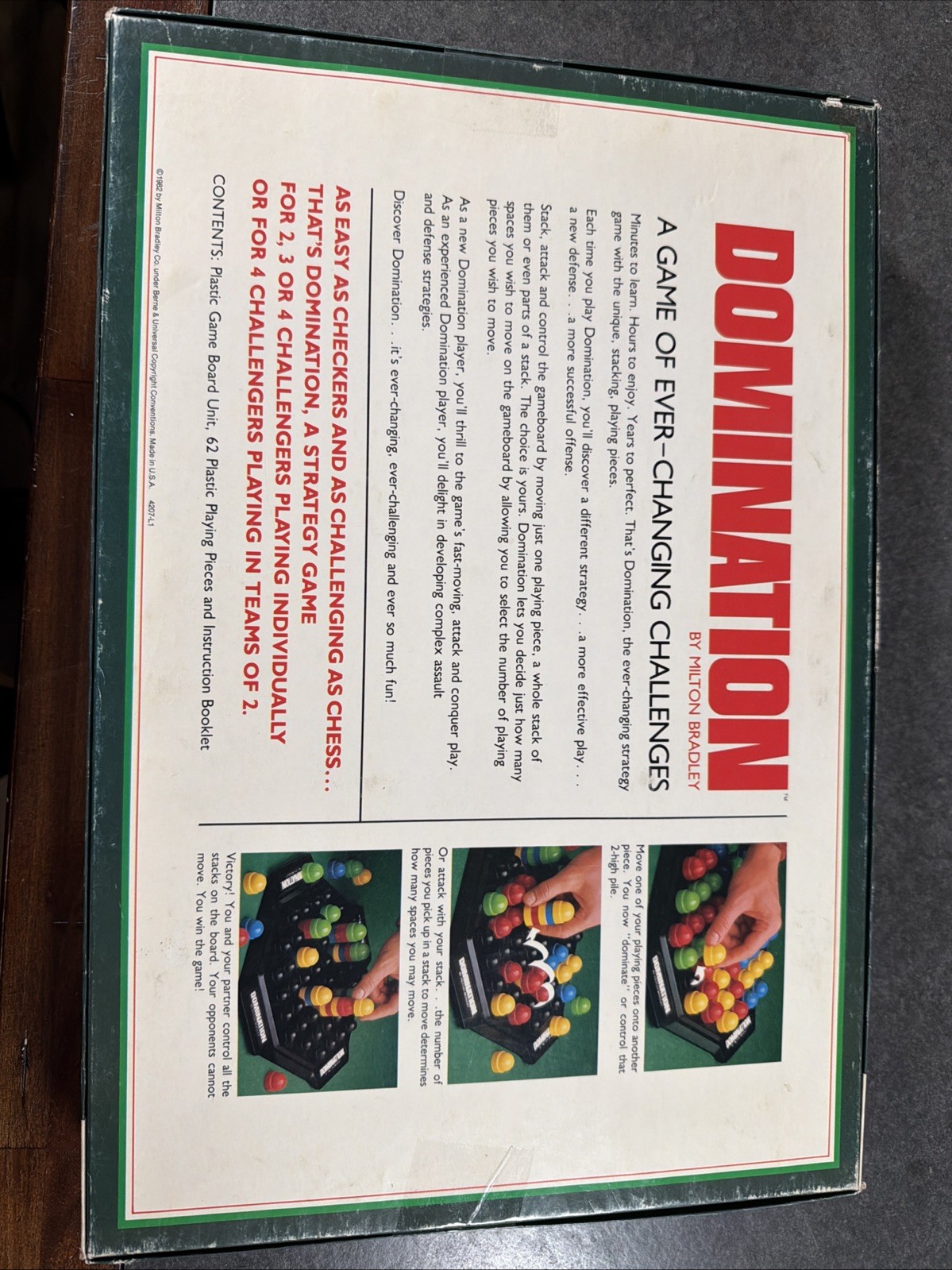 DOMINATION Board Game Vintage 1982 Milton Bradley in Original Box Complete NICE