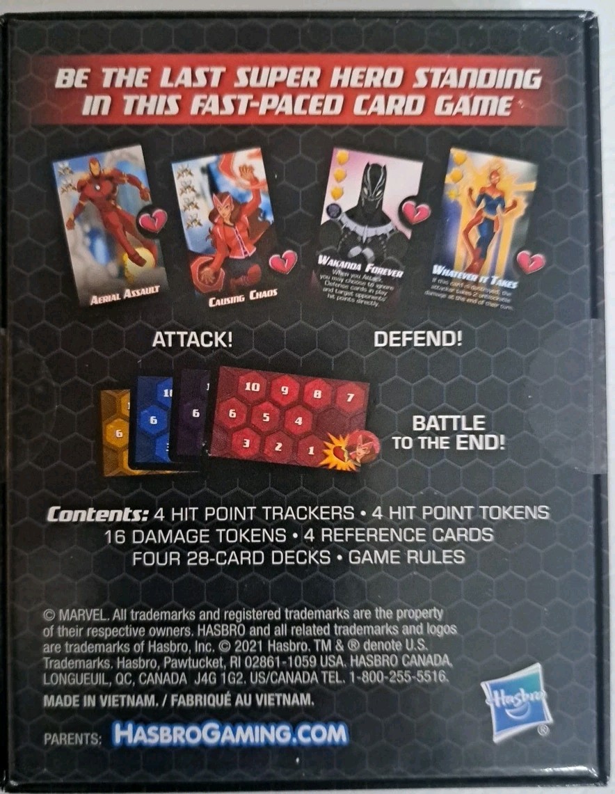 Marvel Mayhem Card Game Hasbro Superhero Battle for 2 to 4 Players Ages 8+ NEW