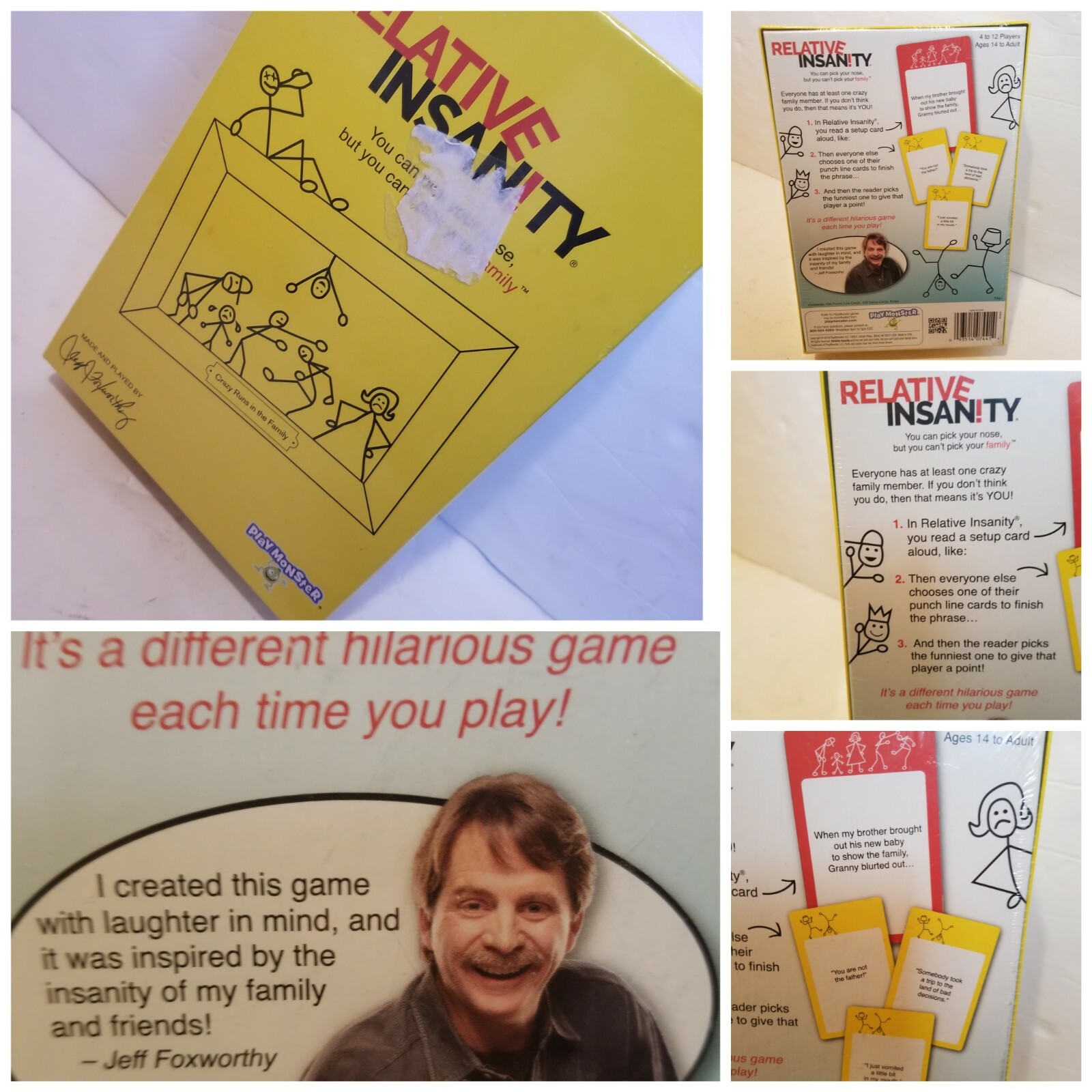 RELATIVE INSANITY Party Game About Crazy Relatives NEW Jeff Foxworthy – Gift