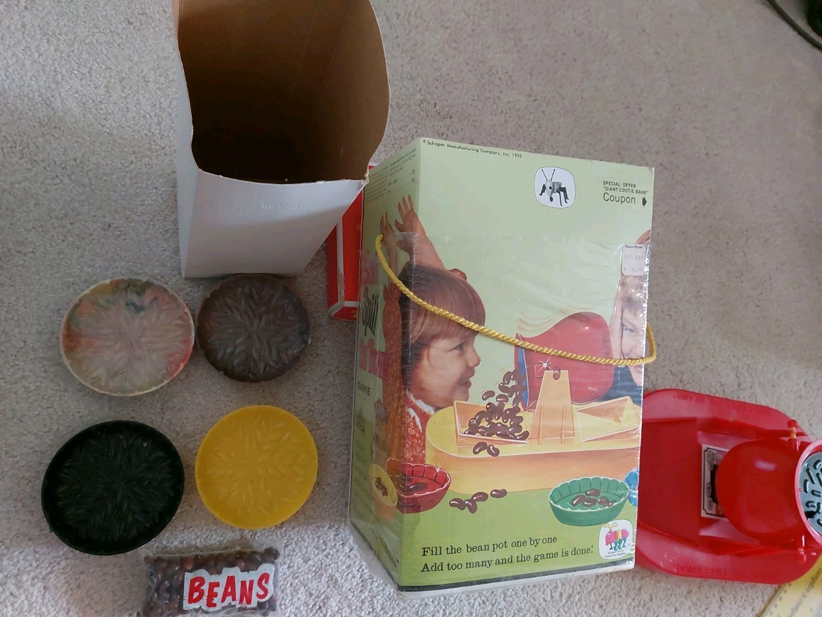 Vintage 1970 Don’t Spill the Beans Game #340 Schaper Complete Box with Lid