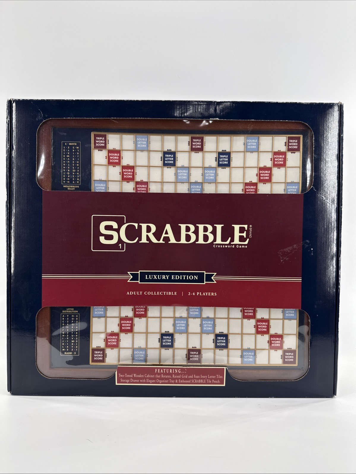 Scrabble Luxury Edition Rotating Wooden Board Game Winning Solutions – Brand New