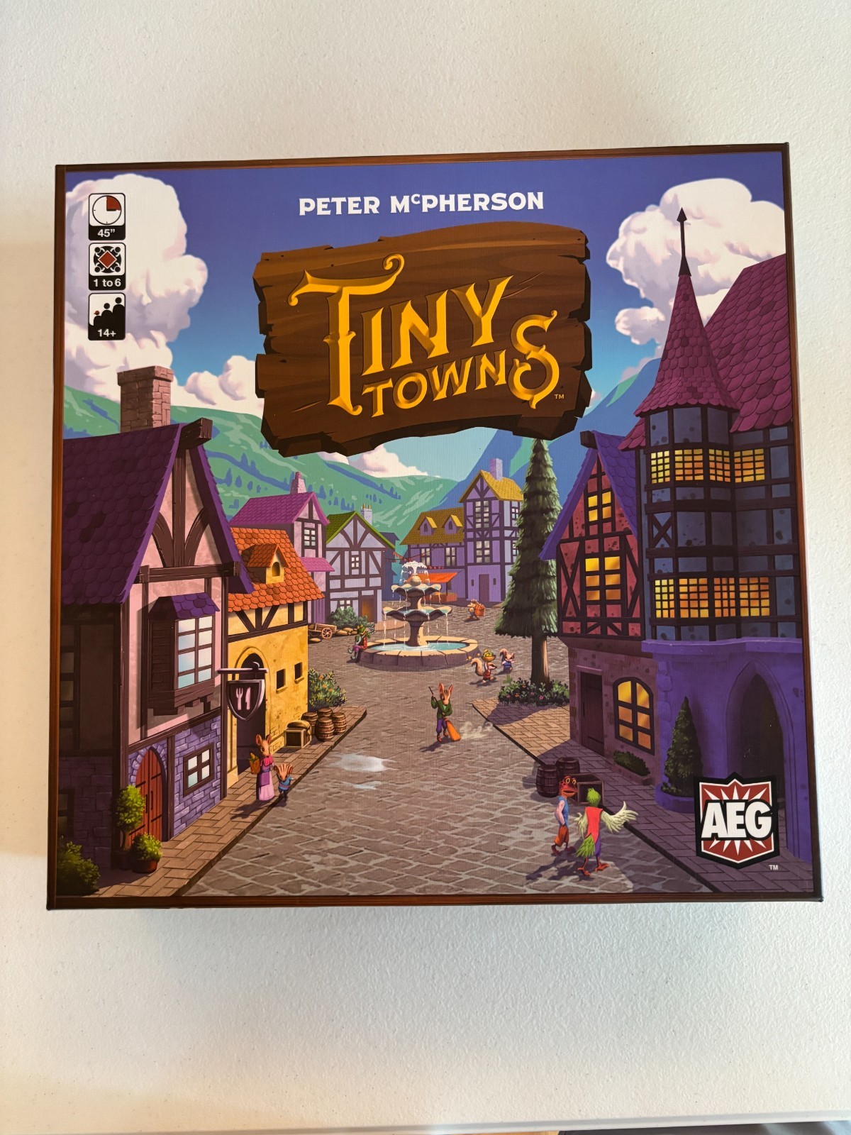 Tiny Towns Board Game 2019 Resource Buildings AEG Games, Used