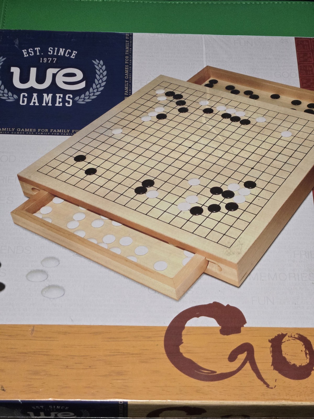WE Games Wood GO Set with Pull Out Drawers Sealed