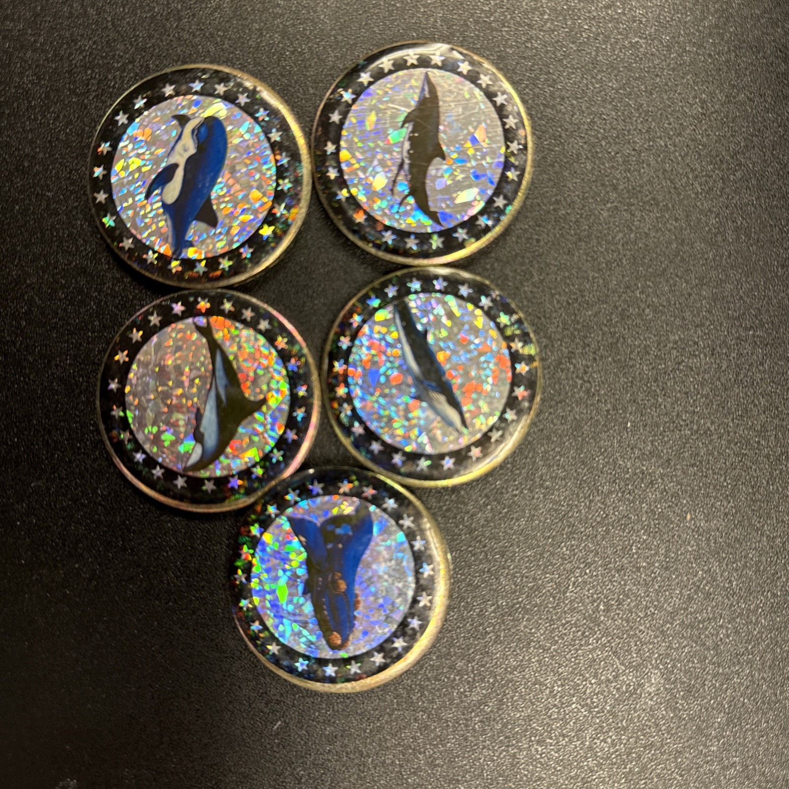 Vintage Metal POG Holographic Slammer – Sharks / Whale / Dolphin Lot Of 5