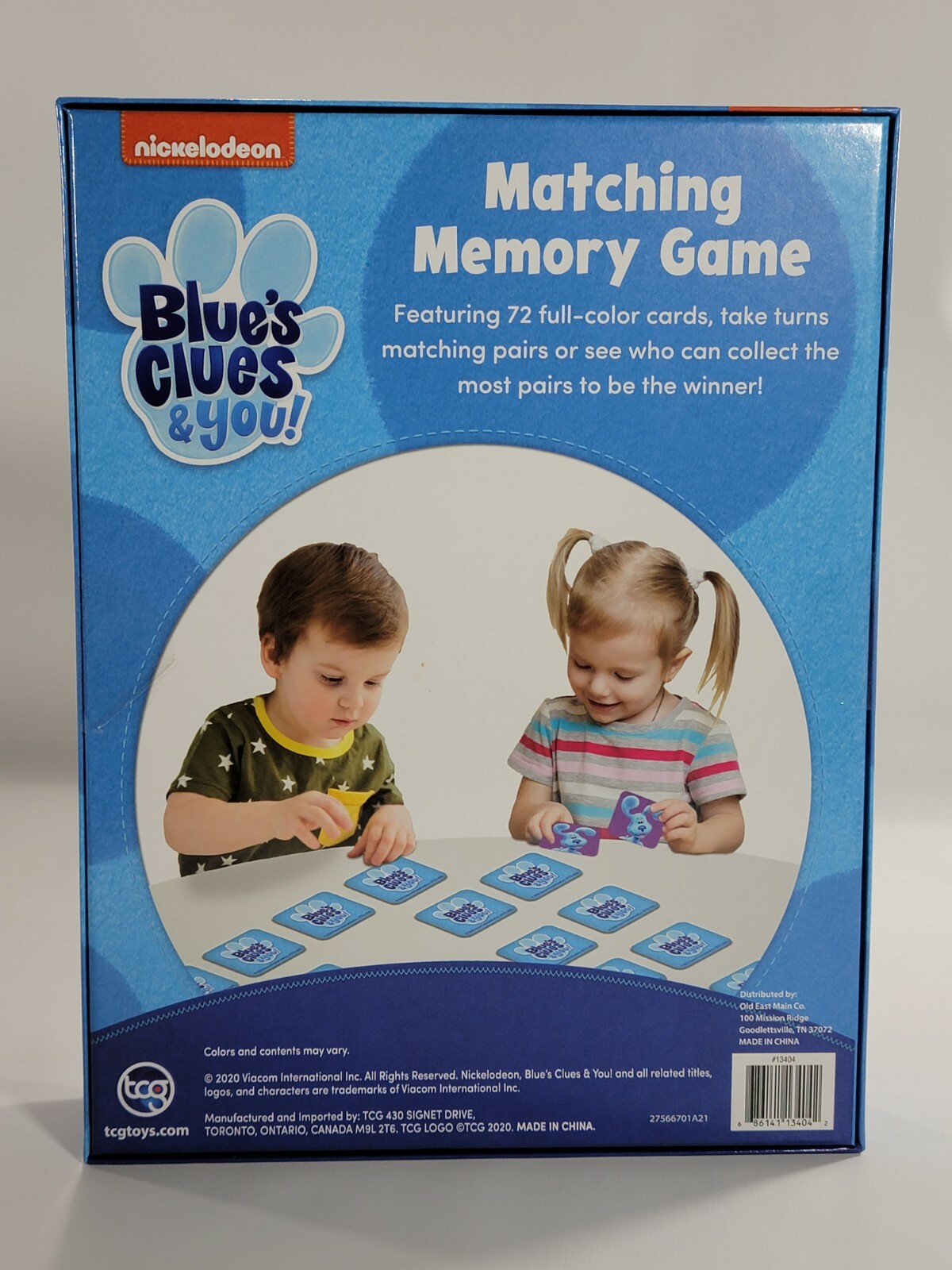 Blue’s Clues & You Nickelodeon 72 cards Memory Matching Card Game 2-4 Players