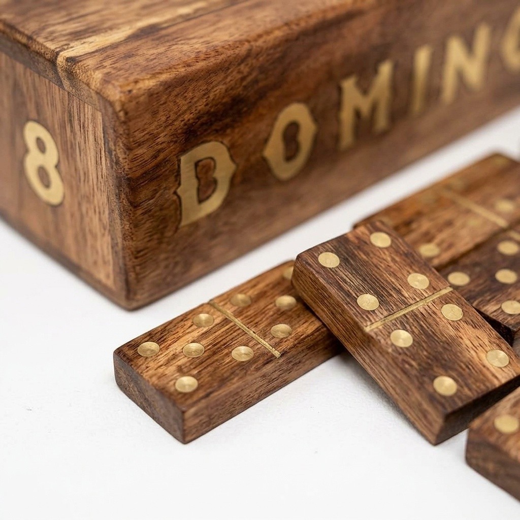 STORE INDYA Wooden Dominoes Set Double Six | Classic Handmade Domino Game