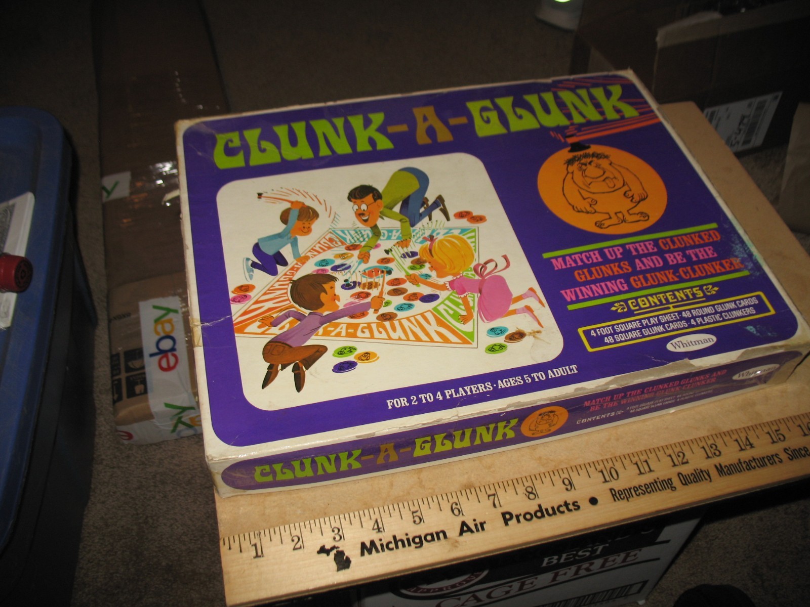 VTG 1968 WHITMAN CLUNK A GLUNK BOARD GAME AGES 5-ADULT 99% COMPLETE 2-4 PLAYERS