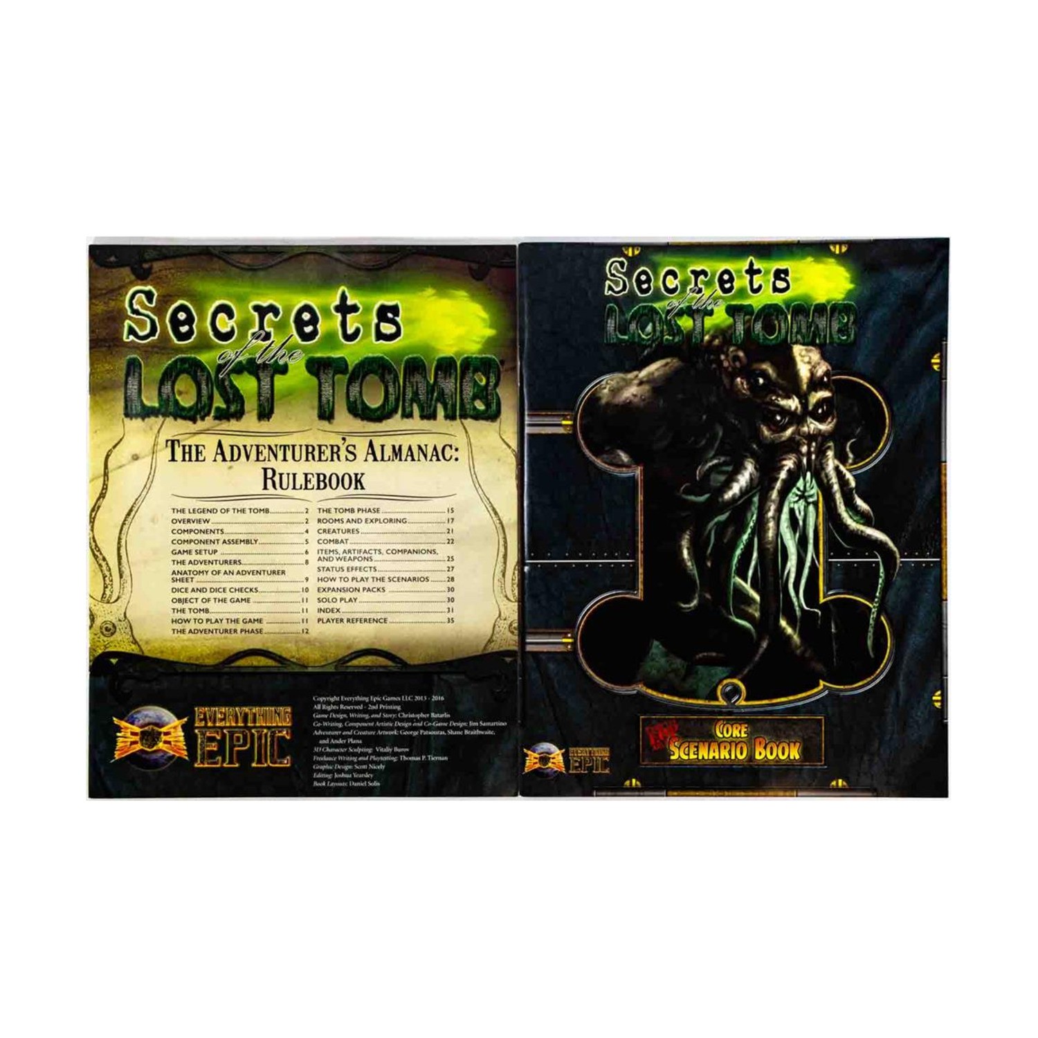 Everything Epic Boardgame Secrets of the Lost Tomb (2nd Ed) – Rules Only! VG+