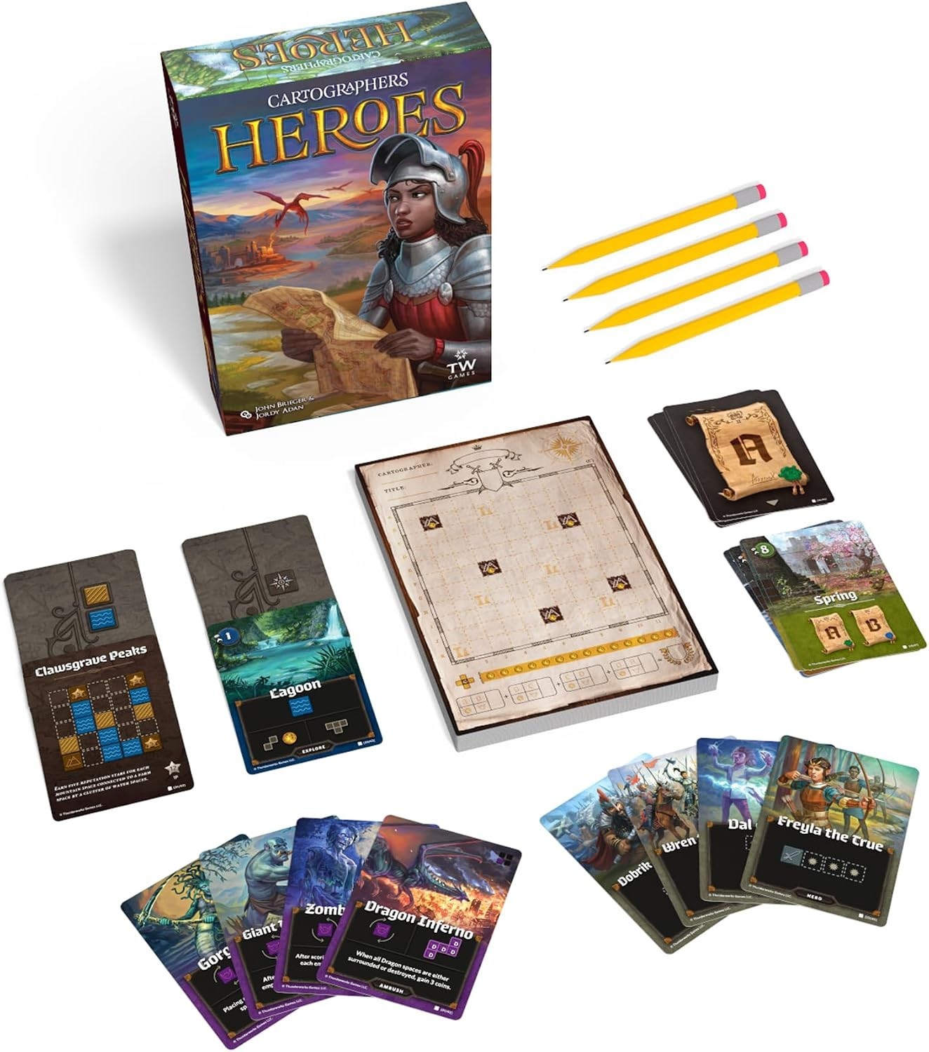 Cartographers Heroes: Map Drawing Board Game for 1-100 Players