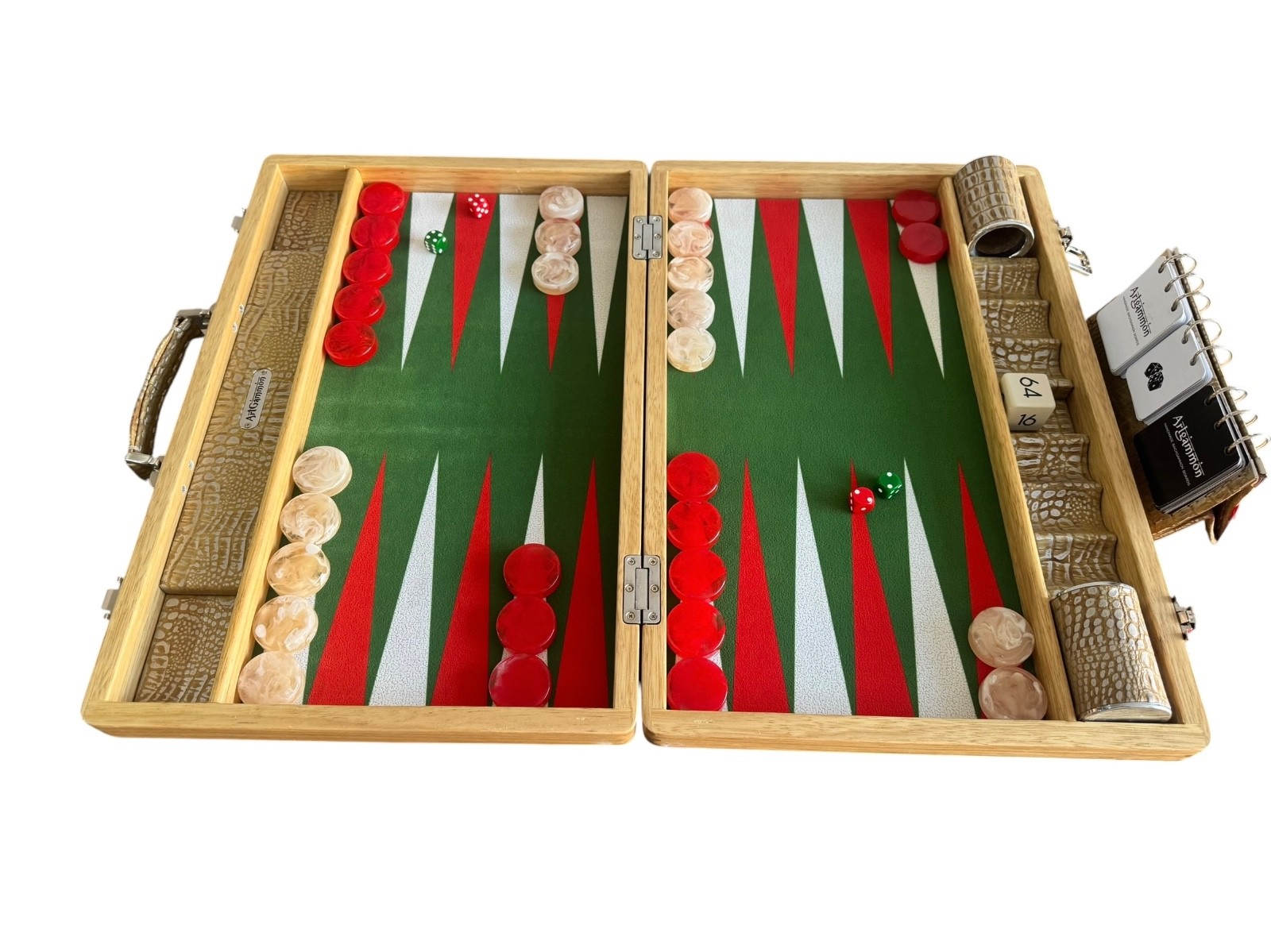Limba WOOD, Travel Size Backgammon Set&12mm Polyester Checkers Very Light