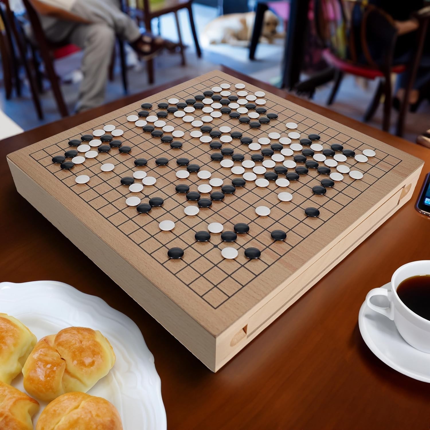 NEW 12″ Traditional Go Board Game Set with Pull-Out Storage Drawers Portable