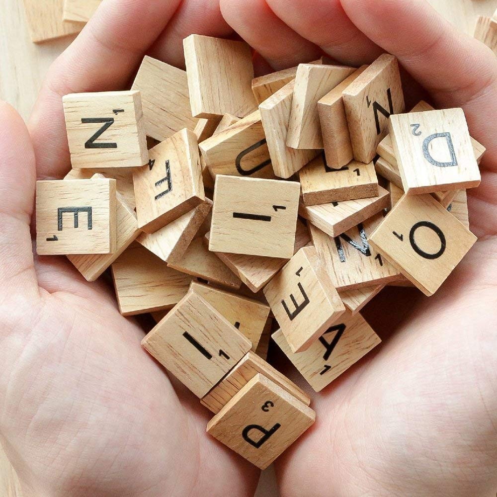TMEEIHNSS 100Pcs Wooden Alphabet Tiles Scrabble Replacement Letters for Board…