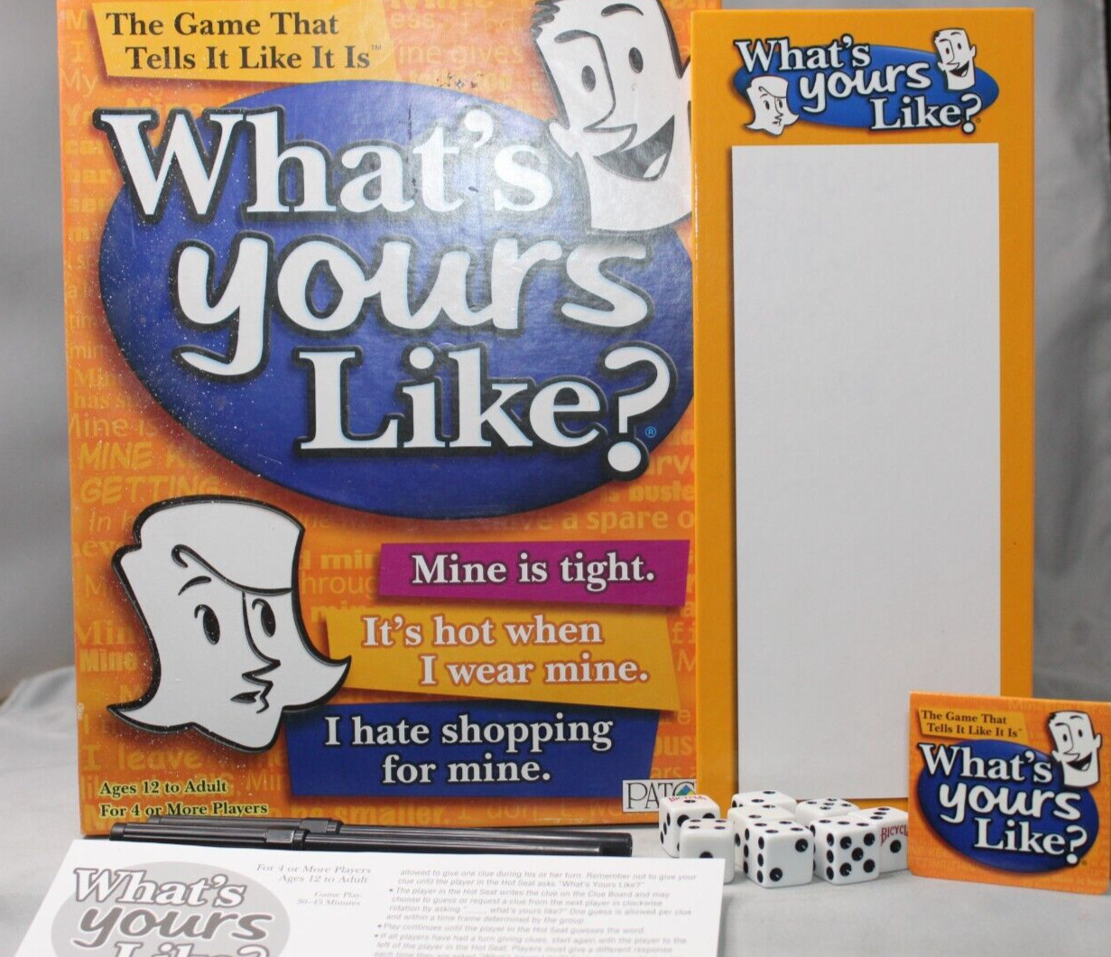 WHAT’S YOURS LIKE? Family GAME NIGHT & Party Board Card Game 2007 Patch Products