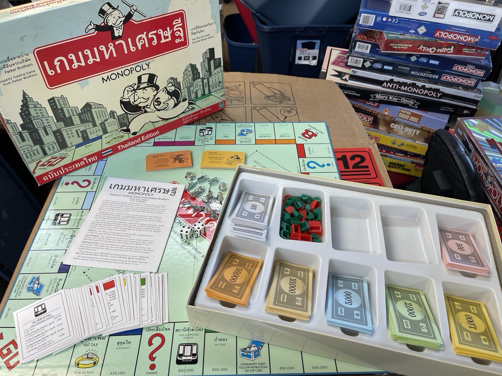 MONOPOLY – THAILAND EDITION – THAI GAME – COMPLETE with METAL PLAYING PIECES