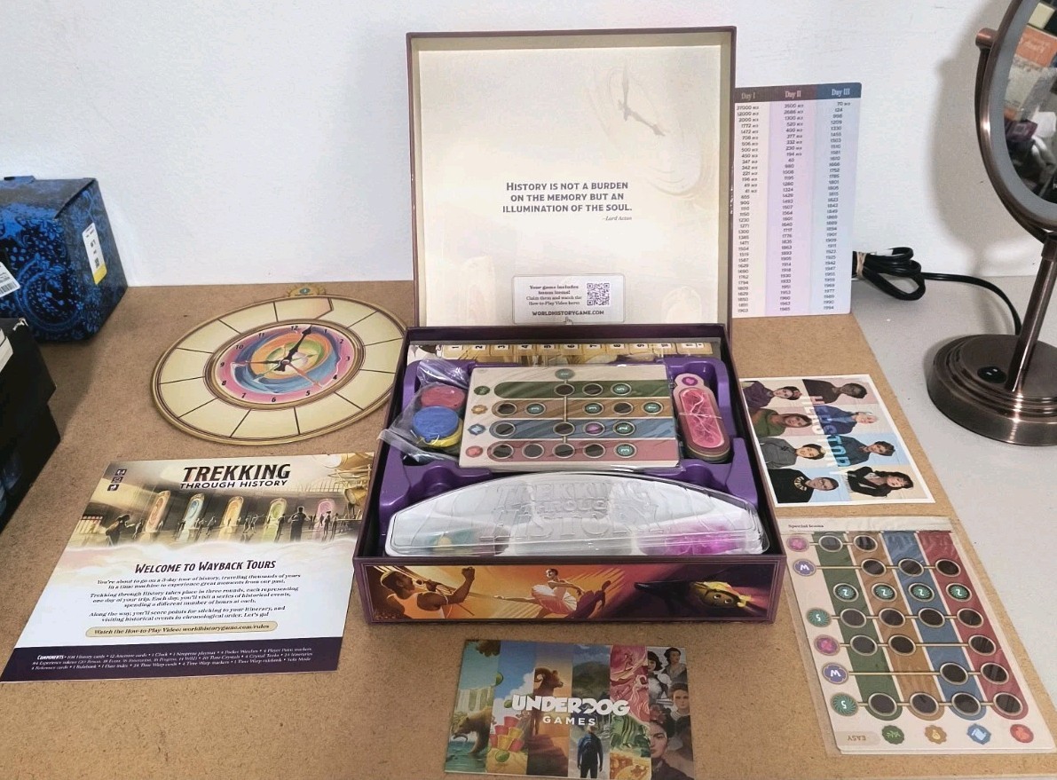 Trekking Through History DELUXE Edition Board Game Solo Mode NOB (Parts Sealed)