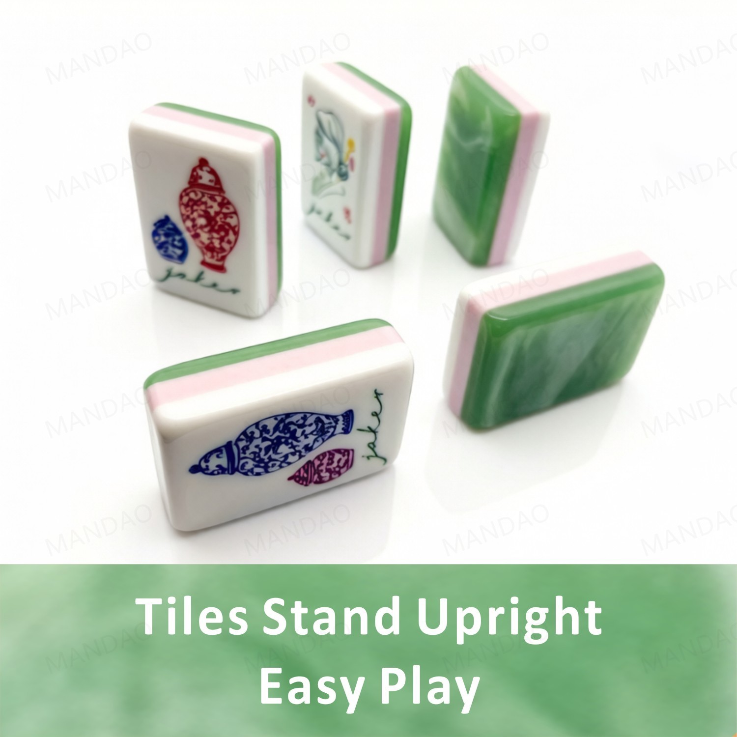 NEW! Vibrant Layered Mahjong Tiles – Full American Set 160Tiles – Jade