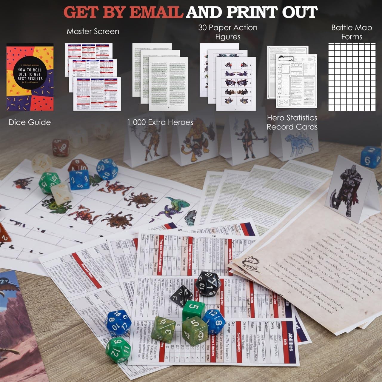Craftycrocodile Dungeons And Dragons Essentials Kit – Set Bundled 6 Dice Sets
