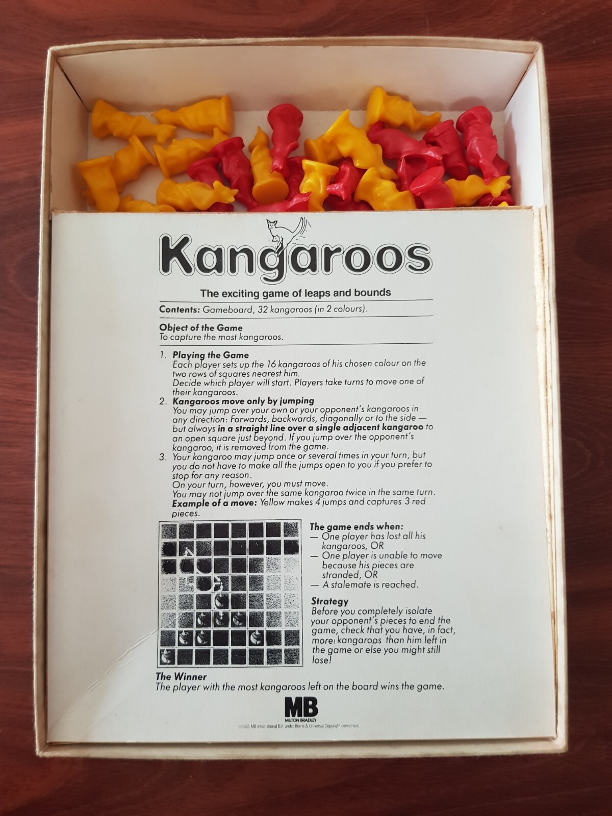 Board Game – Kangaroos Milton Bradley Australia 1985 Checkers 4109