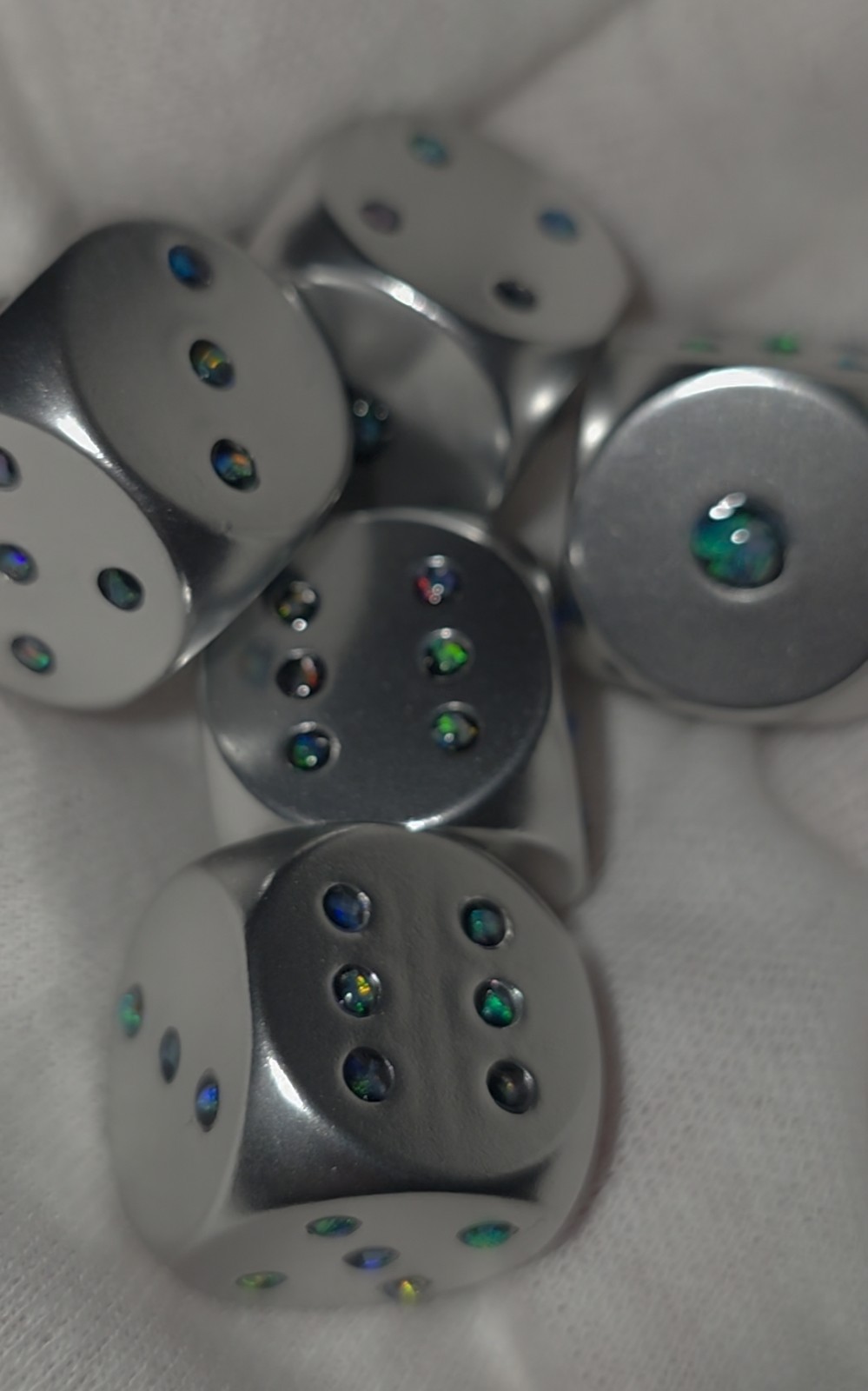 Lightning Ridge Opal Inlay Dice Stainless Steel High Quality Black Crystal Opal