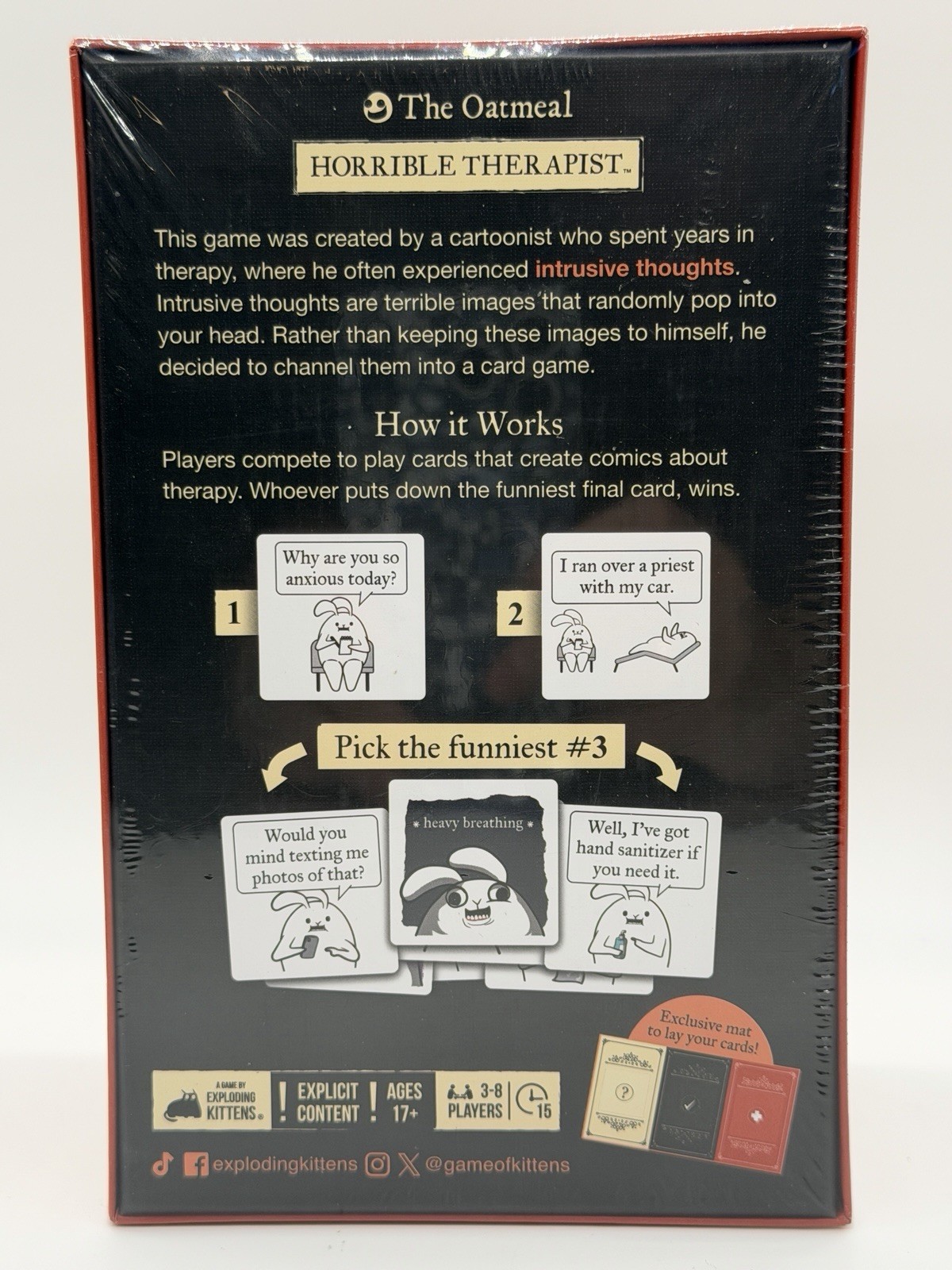 HORRIBLE THERAPIST / NEW / AGES 17+ / SEALED IN BOX- PARTY GAME