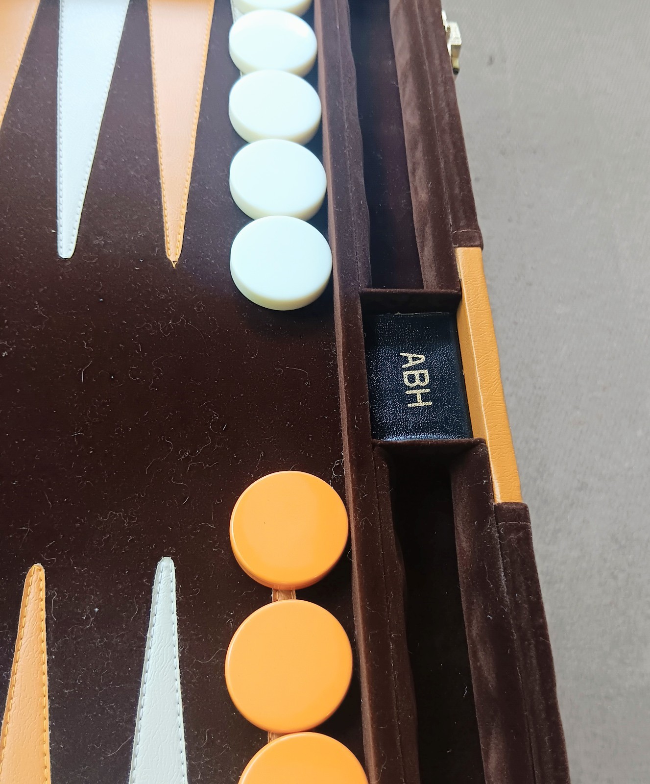Vintage Aries Beverly Hills Chocolate 17in Travel Backgammon Set Super Cute!
