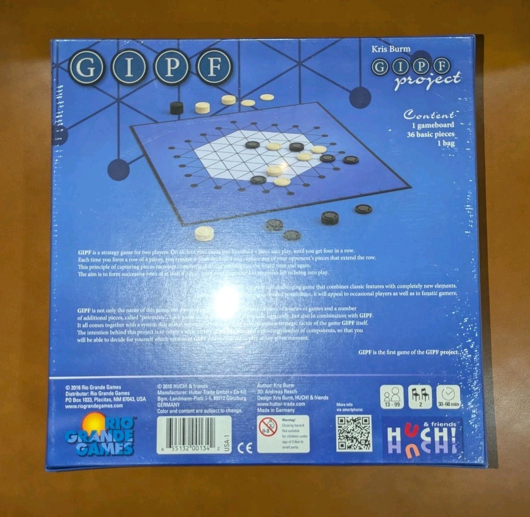 GIPF 2016 Rio Grande Project 1 Boardgame Kris Burm New S Strategy Abstract Vtg