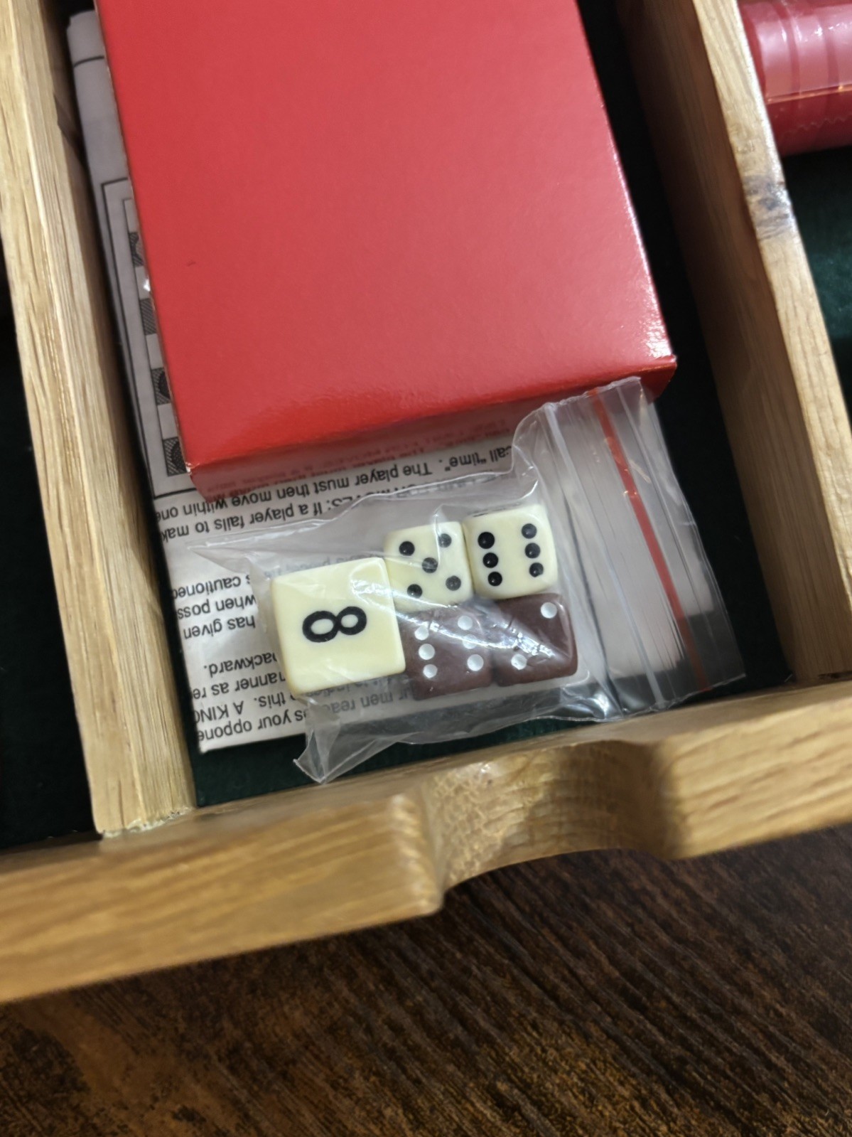 5 in 1 Game Board Set – Checkers, Backgammon, Dice, Poker Chips, & Playing Cards