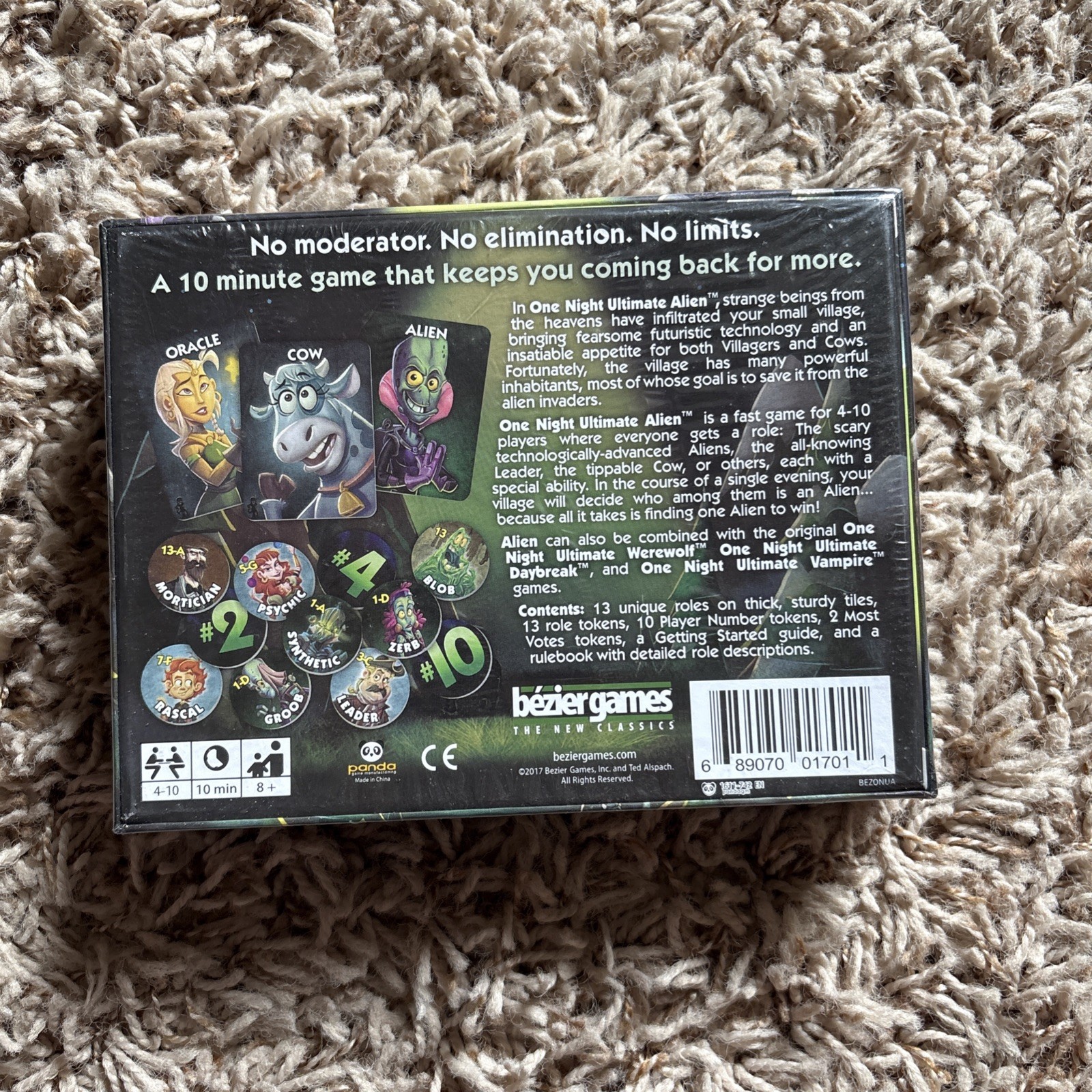 One Night Ultimate Alien Family Party Game Bezier Games **NEW SEALED**