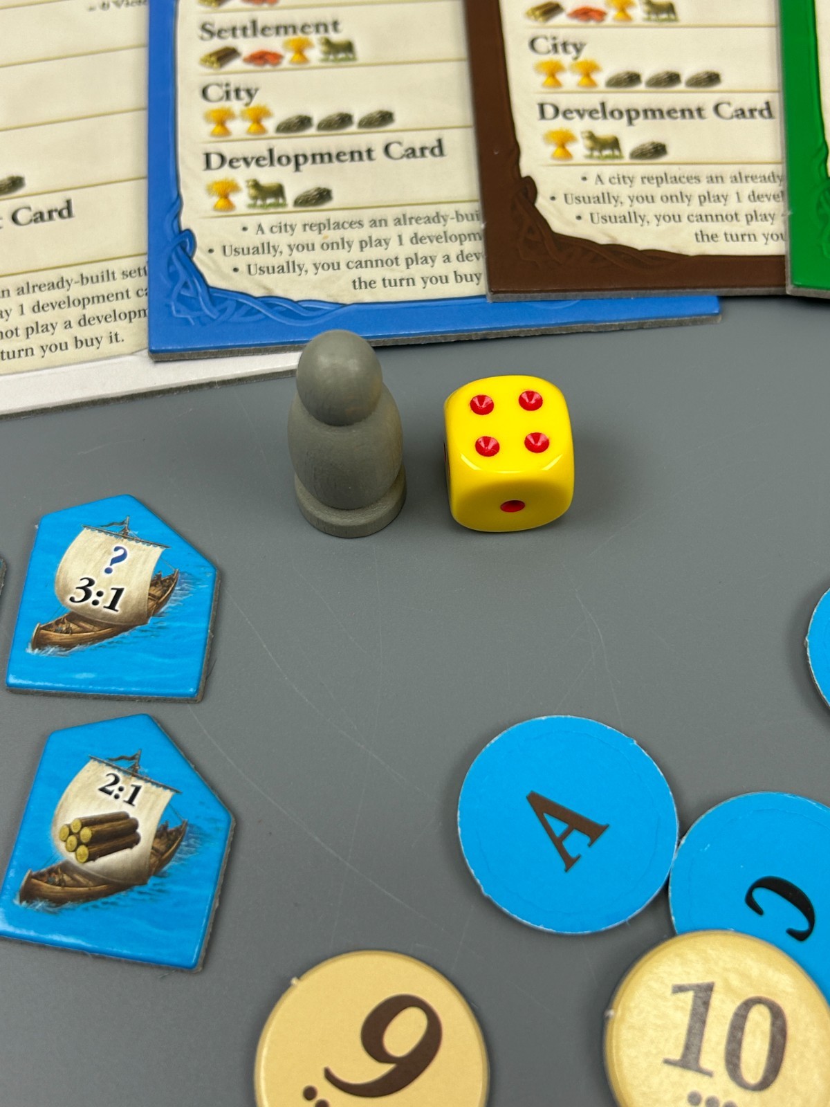 Settlers of Catan Replacement Pieces Number Tokens Robber Harbor Dice Building