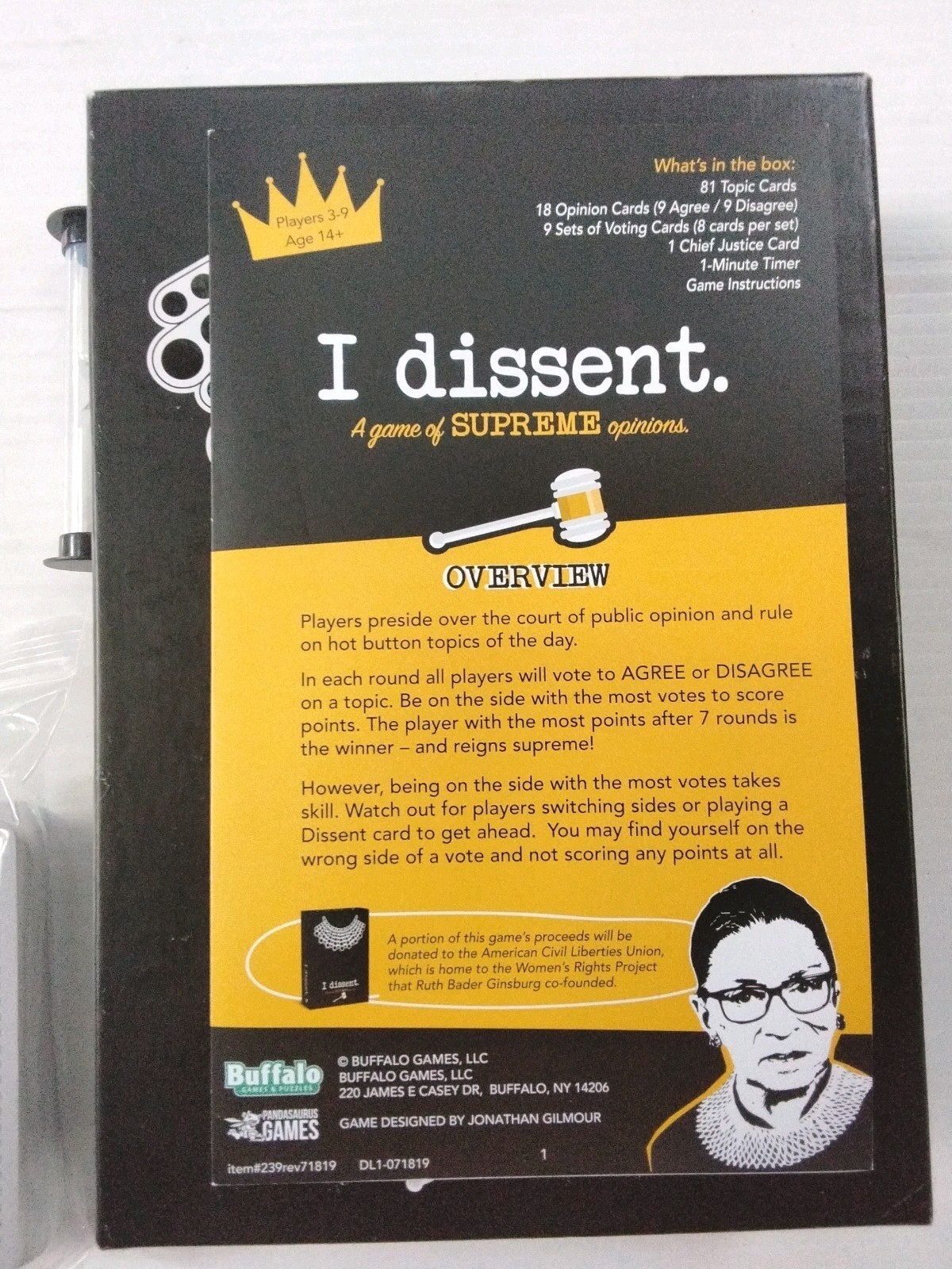 “I Dissent” A Game of Supreme Opinions Social Debate Game by Buffalo Games