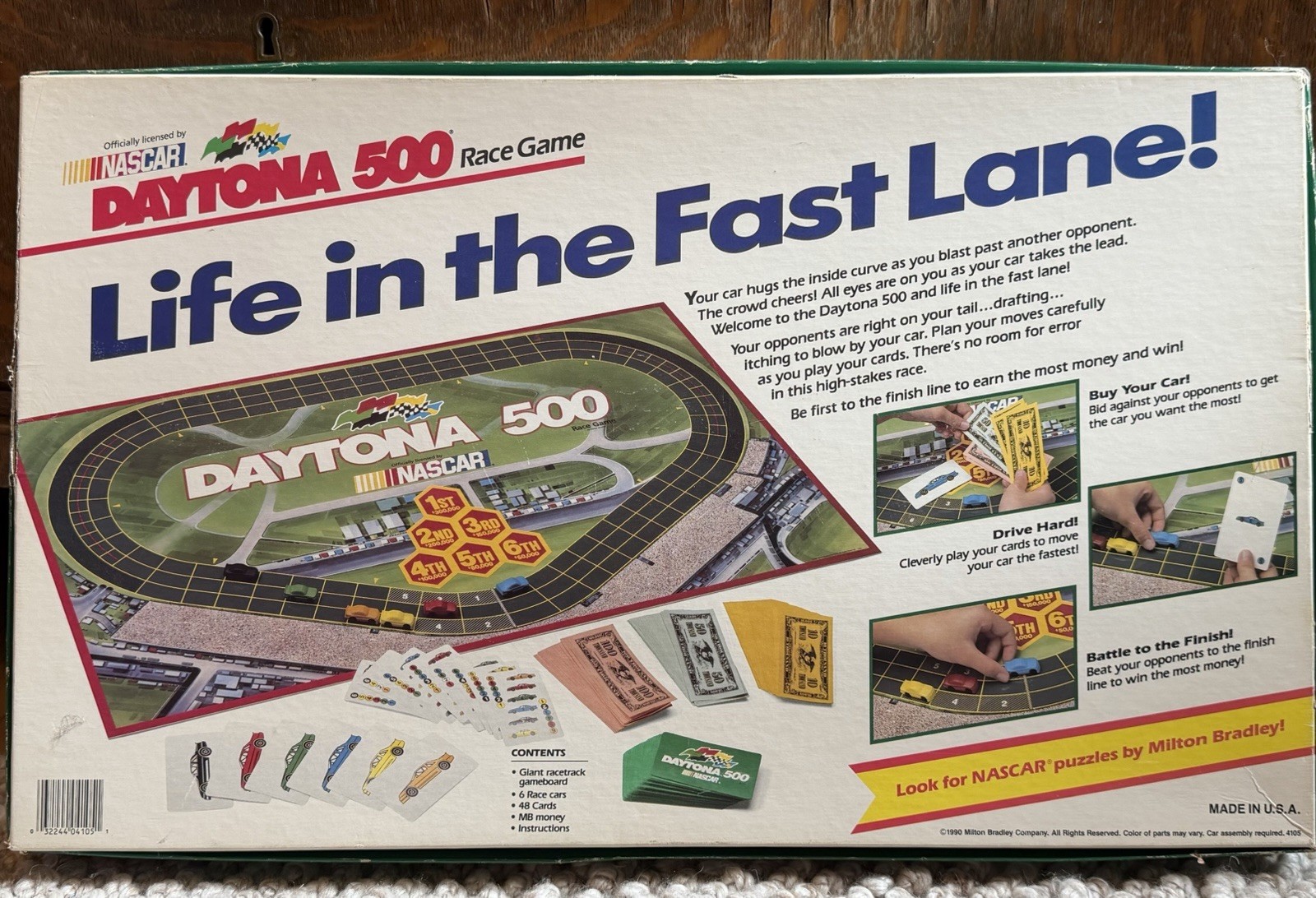 Vintage 1990 Milton Bradley Daytona 500 NASCAR Racing Board Game COMPLETE