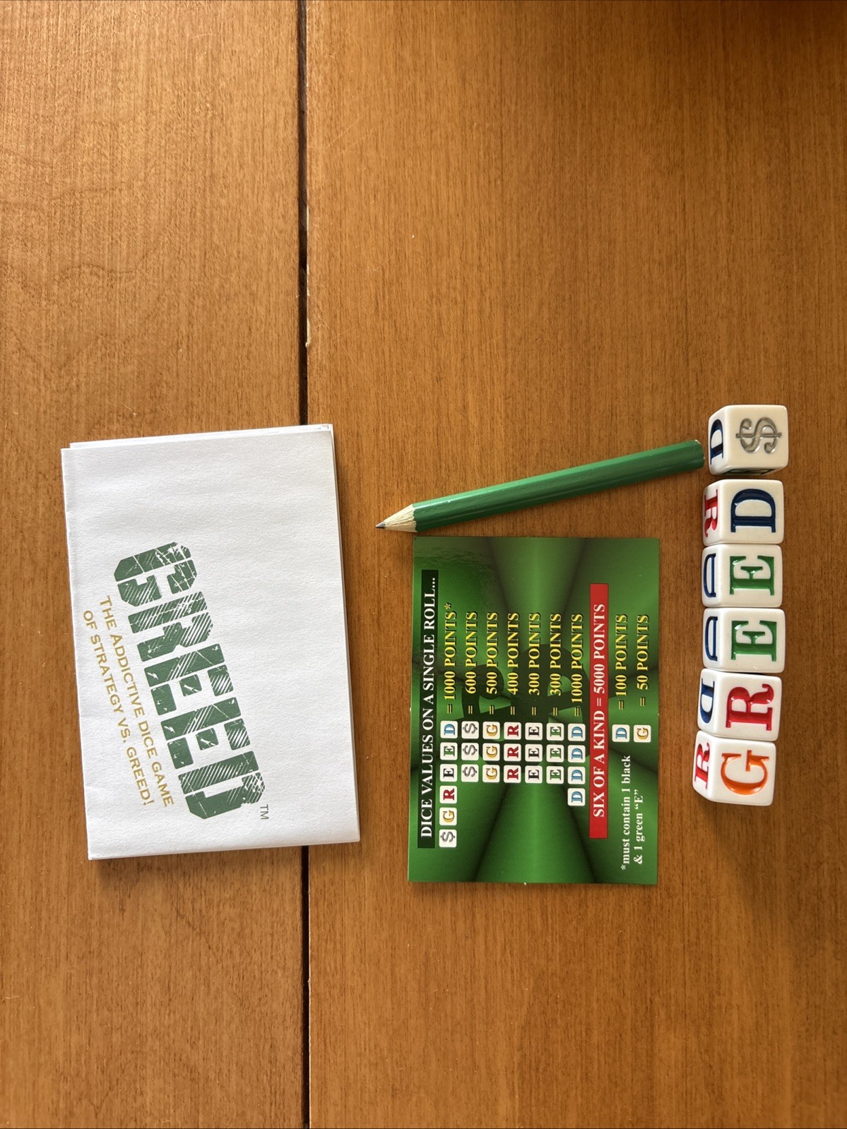 TDC Games Greed Dice Game Complete Unused