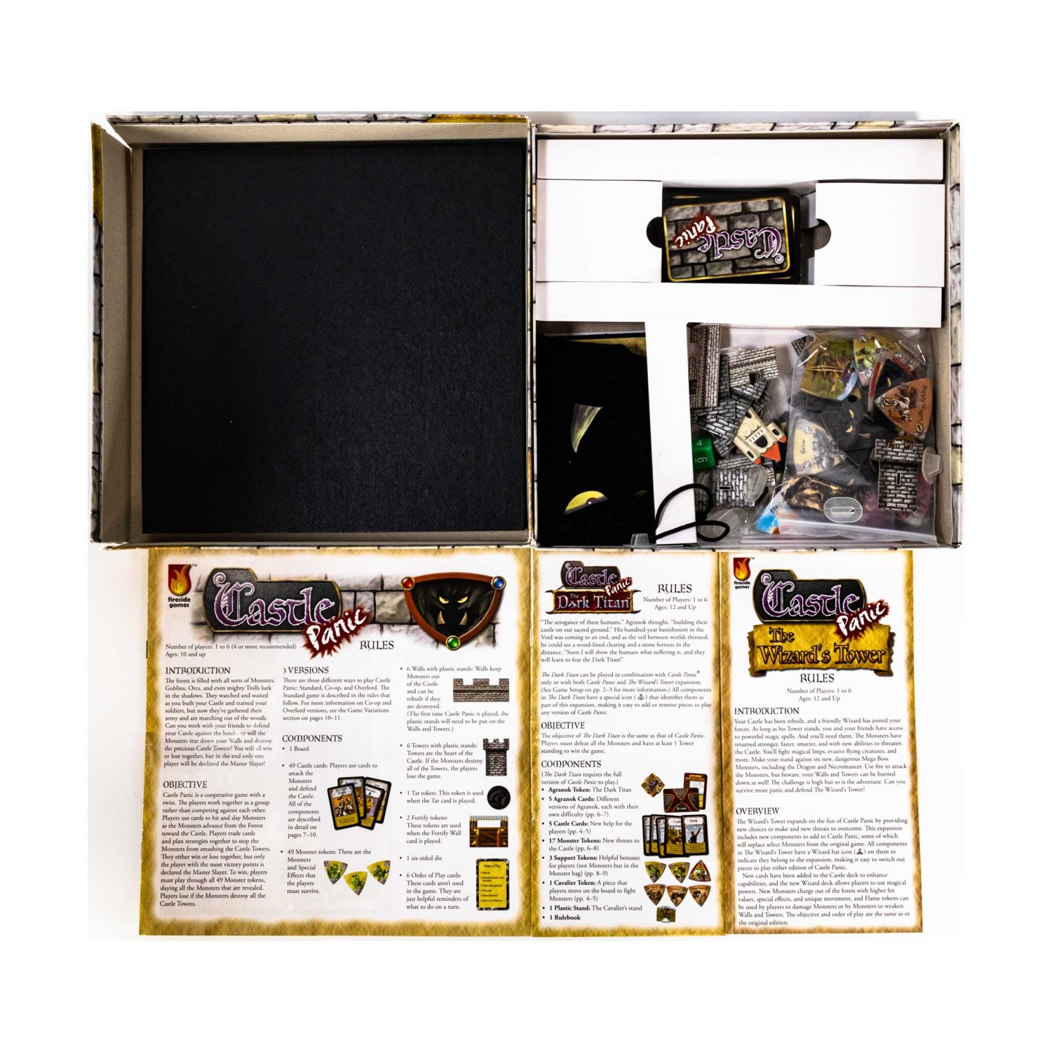 Fireside Board Game Castle Panic Collection #1 – Base Game + 2 Expans Fair/EX