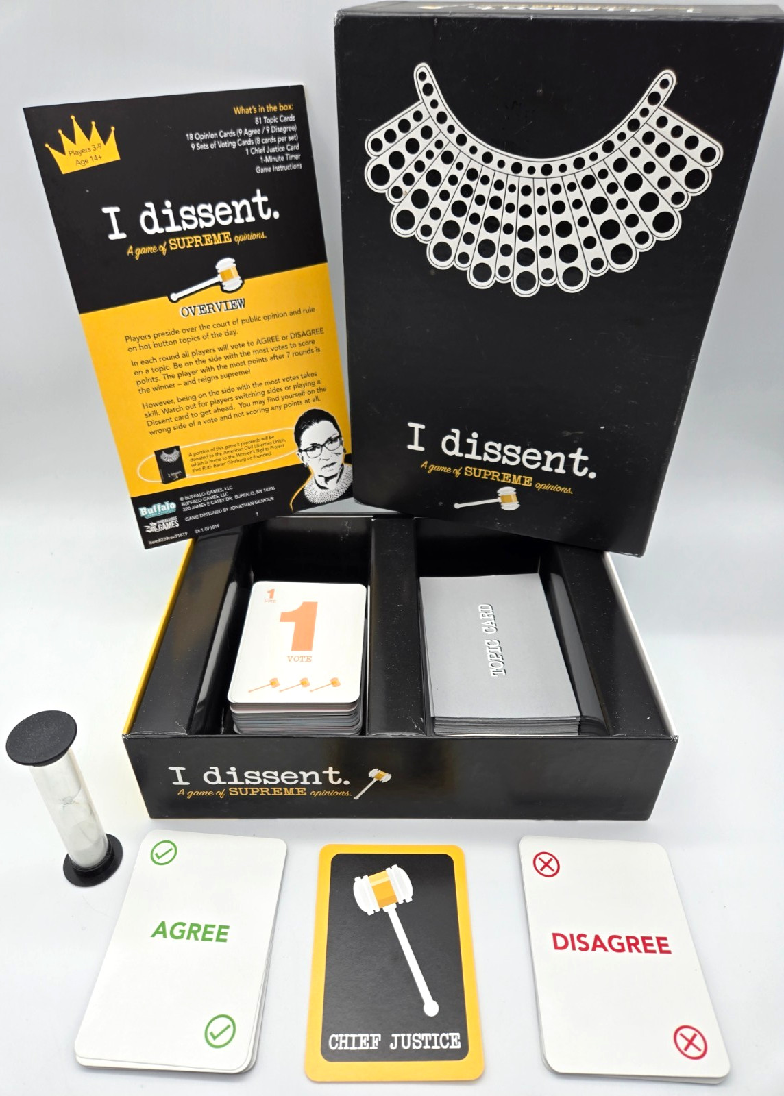 I Dissent Board Game of Supreme Opinions Ruth Bader Ginsberg Complete Cards