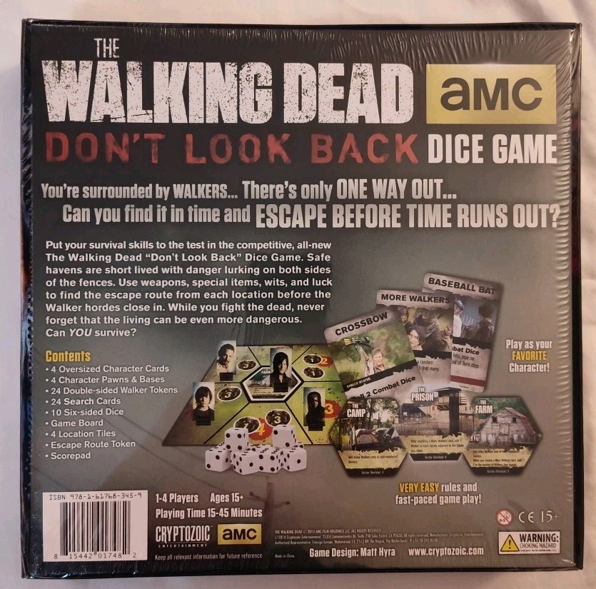 Walking Dead Don’t Look Back Dice Game – Cryptozoic – Factory Sealed NEW