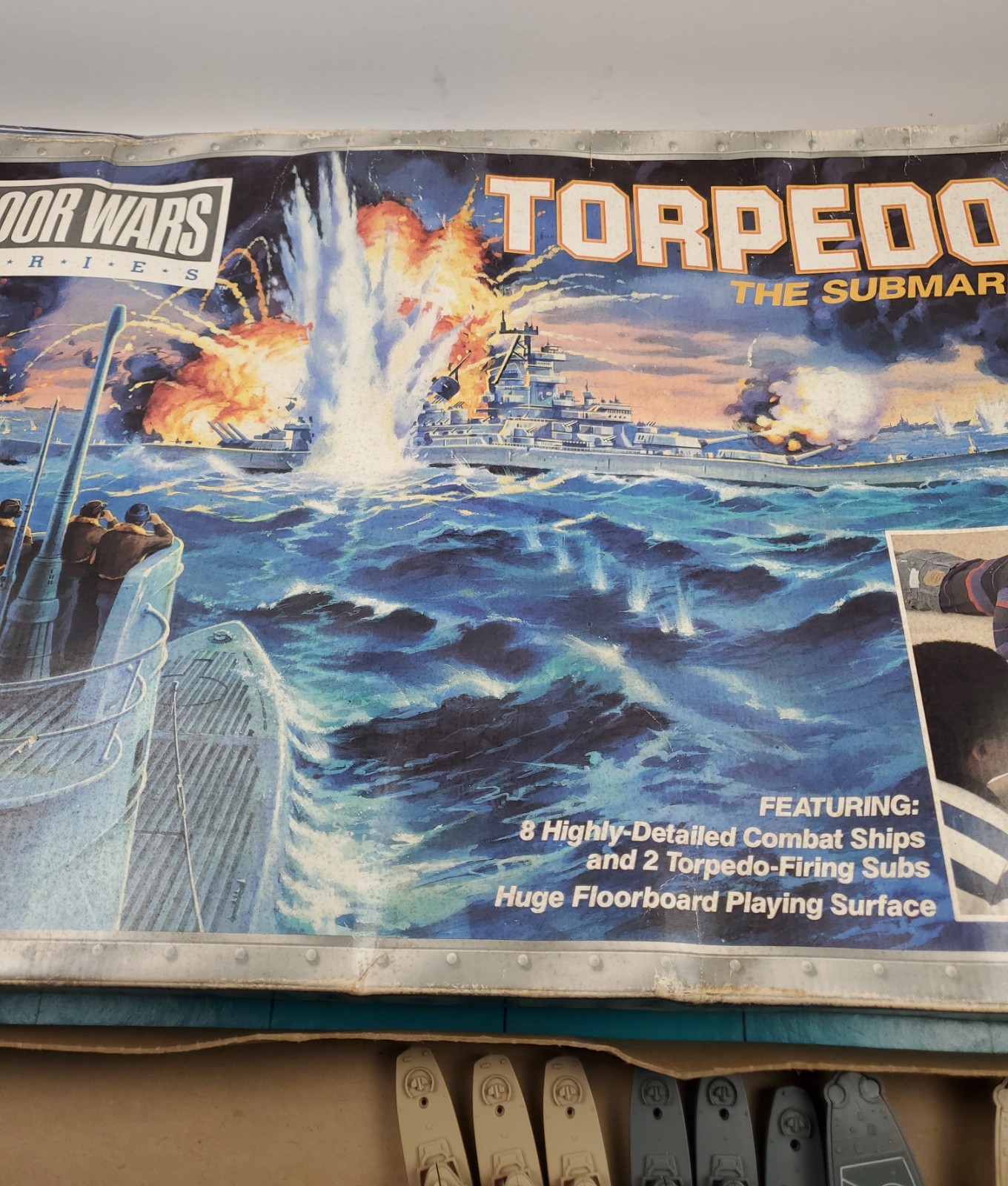 Torpedo Run Board Game Floor Wars Complete Milton Bradley 1986 G+