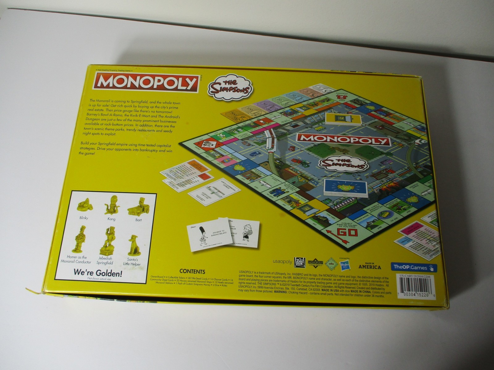 Monopoly The Simpsons 30 Years USAOPOLY 2019 Golden Tokens COMPLETE VERY GOOD