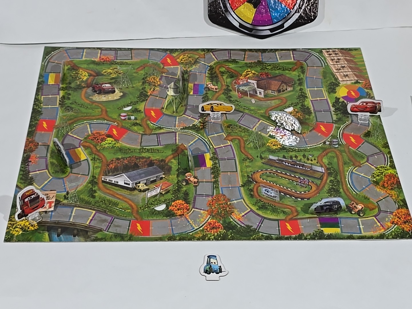 Disney Pixar Cars 3 Surprise Slides Lightning Fast Race Board Game Near Complete