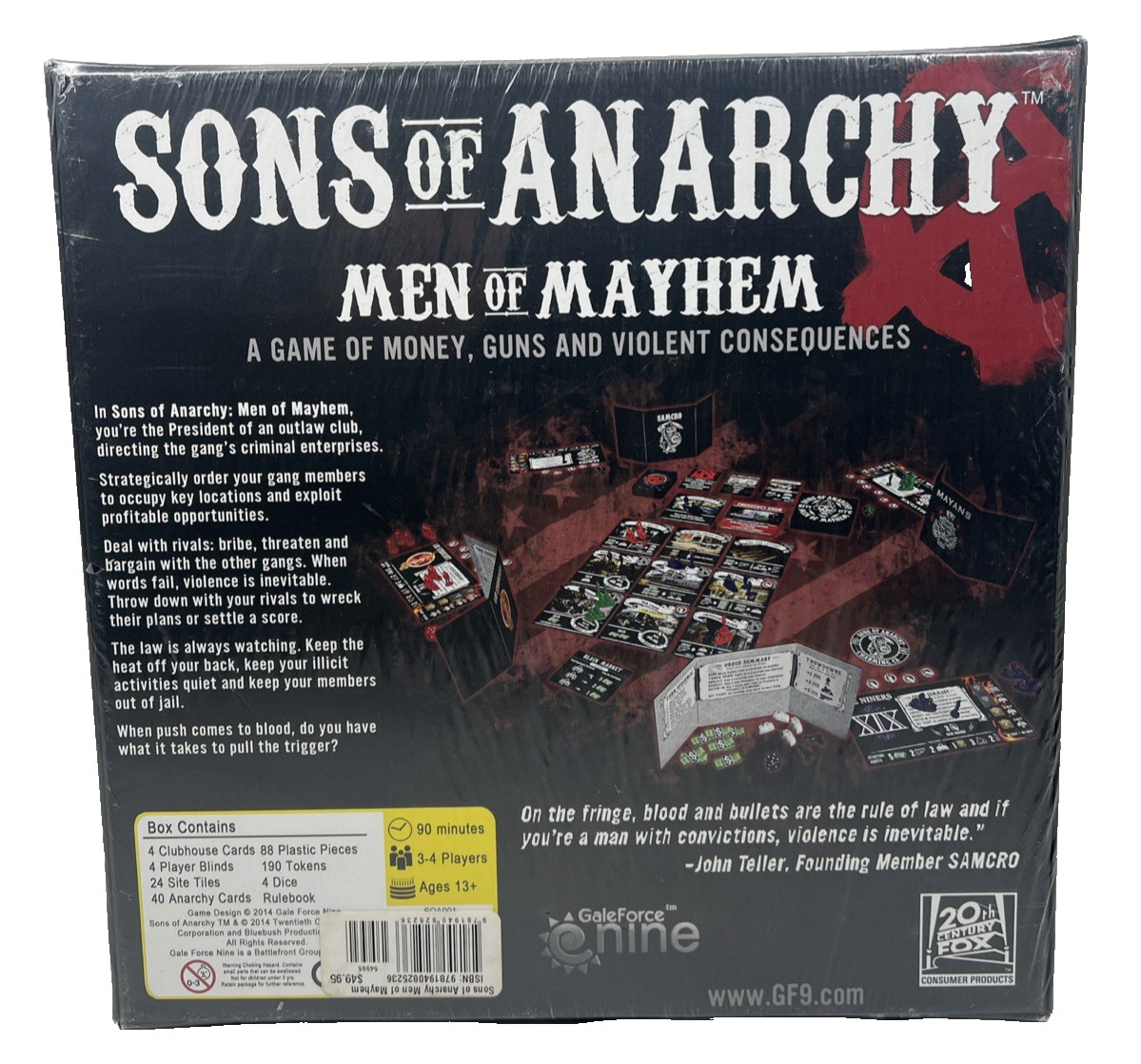 Sons of Anarchy Men of Mayhem Board Game by Gale Force Nine NEW Factory Sealed